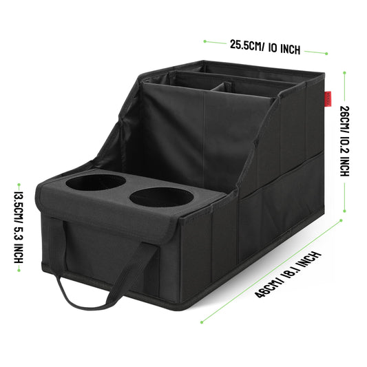 YOOFAN Car Organizer with Cup Holder, for Passenger Seat, Car Seat Organizer Front and Back with 9 compartments for Travel Kids.