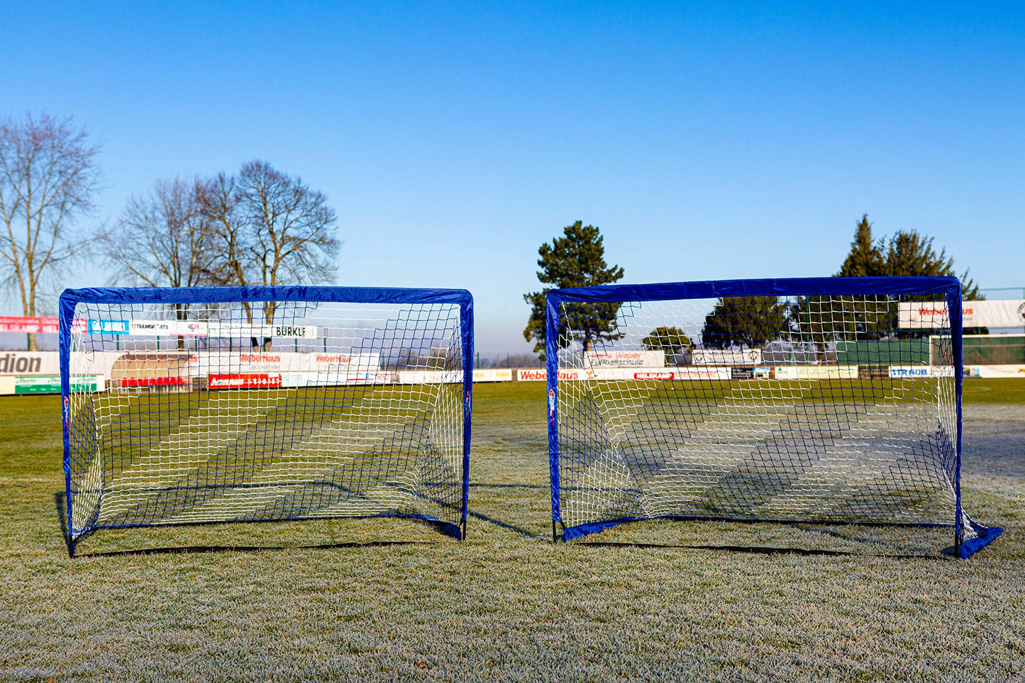 POWERSHOT Soccer Goal Pop up - 2 sizes and 3 colors to choose from - Set of 2 - foldable garden soccer goal for kids (Blue/White, 180 x 120cm)