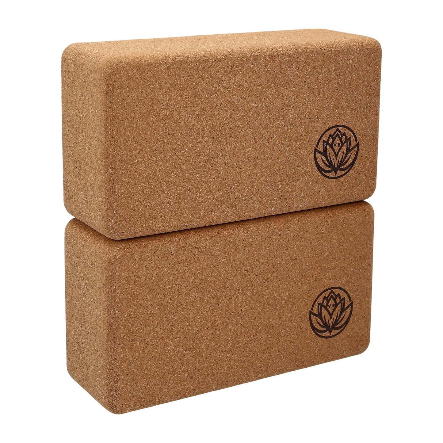 2 x Yoga Block by VonBueren | Cork yoga blocks | 22 x 12 x 7.5 cm each | Yoga accessories for women and men | Hatha block | Yoga bricks