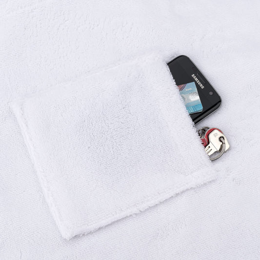 Floringo Luxury Sauna Sarong/Sauna Sarong Twin-Star Women with Velcro fastener and patch pocket - white