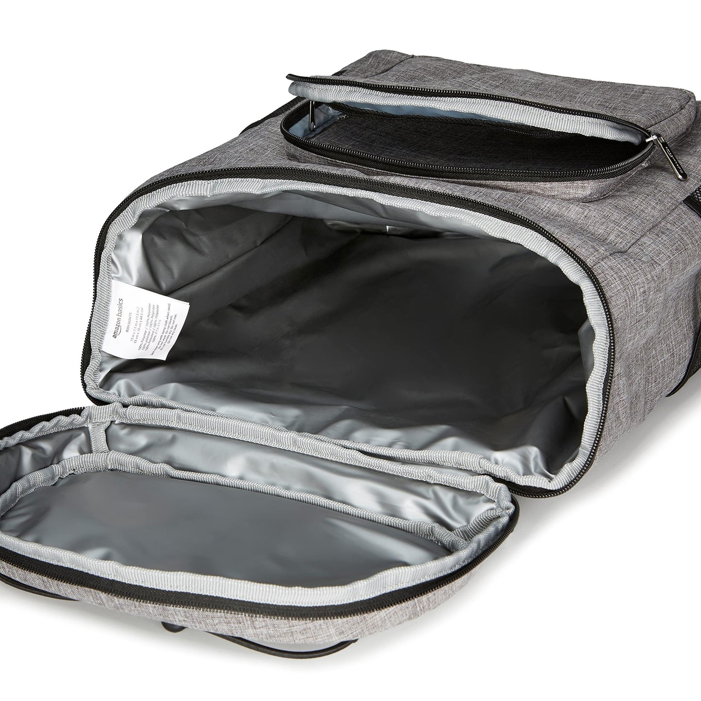 Amazon Basics backpack cooler, waterproof, lightweight, insulated, 20L capacity (30 cans), Gray