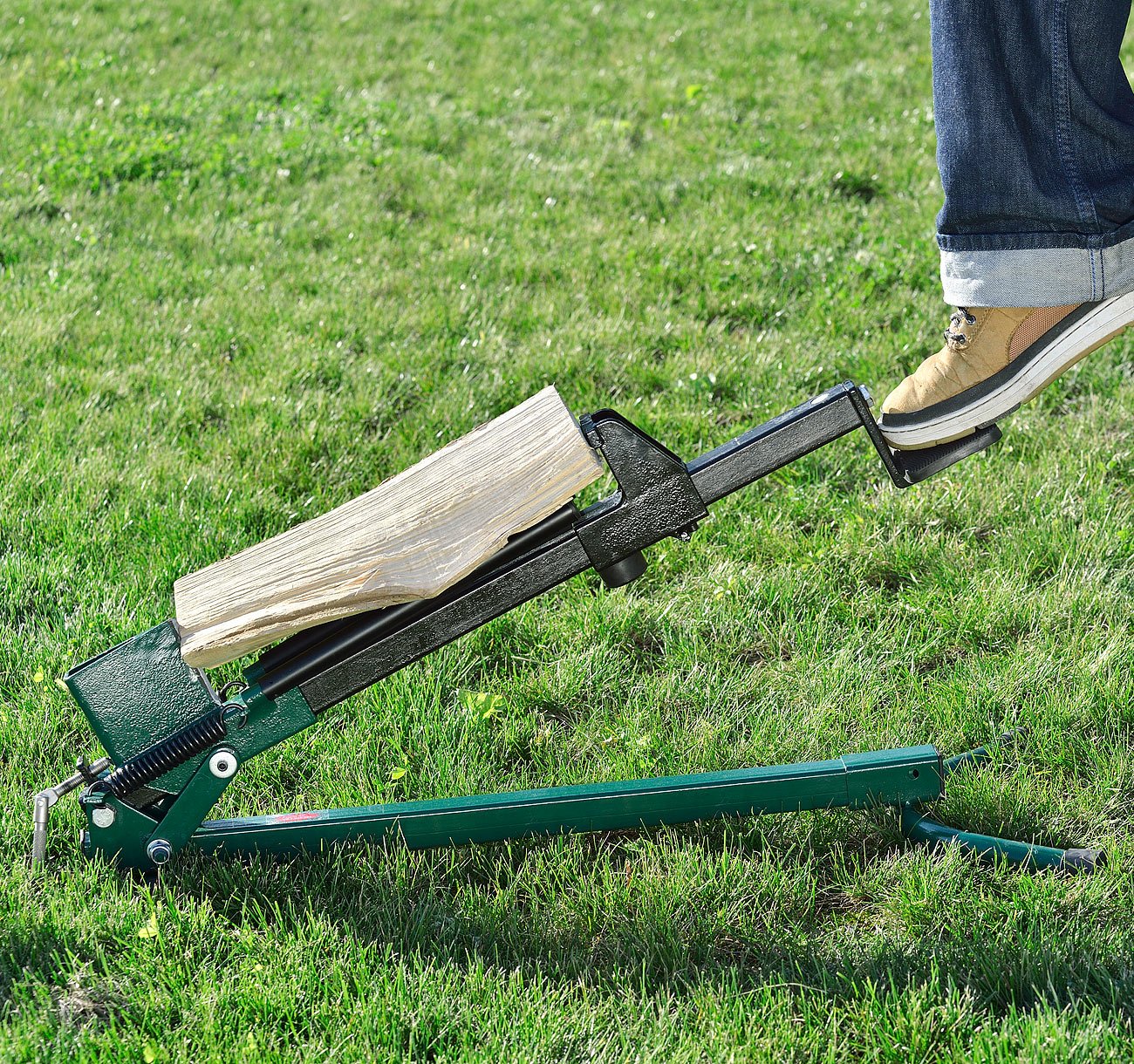 AGT Splitter: Manual steel-wood splitter with foot operation, 1.2 tons of splitting force (mechanical wood splitter, foot-operated wood splitter, foot operation)