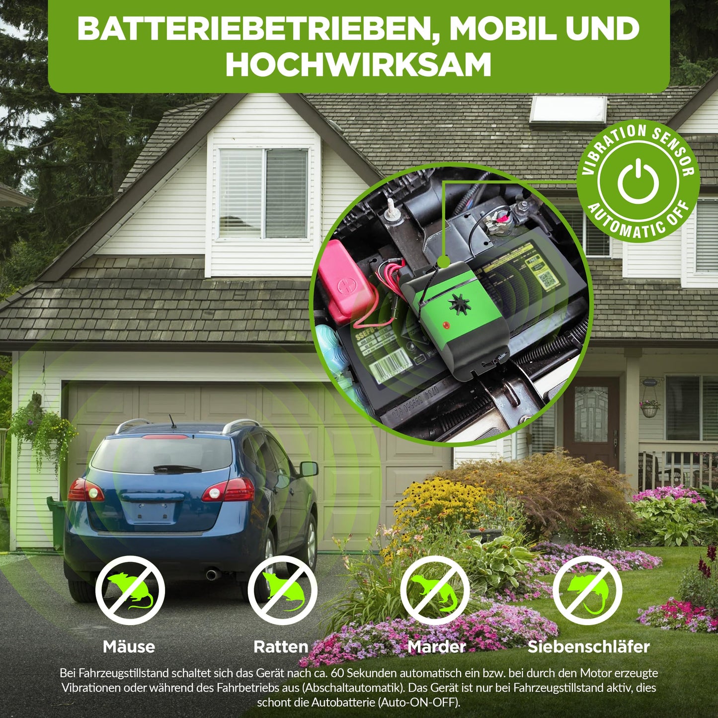 ISOTRONIC Marten Deterrent MartenFix | Battery Marten Repellent Marten-Free Mobile | Mouse Deterrent for Car Vehicle Attic Basement | Marten-Free Marten Protection with Ultrasonic Acoustic (2)