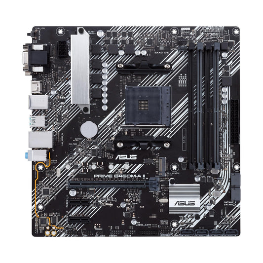 Asus Prime B450M-A II motherboard Socket AM4 (mATX, AMD Ryzen, DDR4 memory, M.2, SATA 6Gbit/s, USB 3.1 Gen 2 Type-A, Aura Sync)