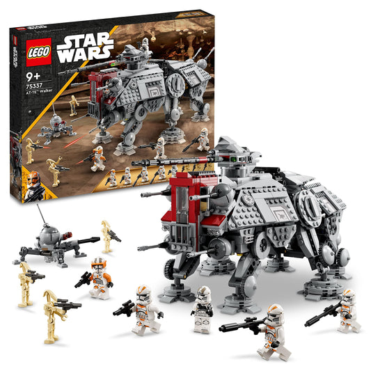 LEGO 75337 Star Wars AT-TE Walker, movable toy model & 10281 Icons Bonsai Tree Set for adults, plant home decor set with flowers.