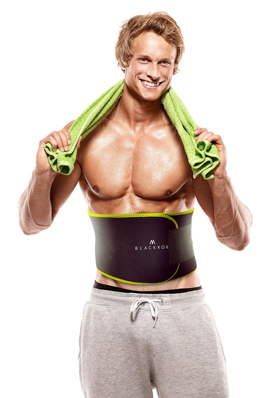 BLACKROX Trimm Your Waist Fitness Belt Comparison Winner Women & Men, Sweat Belt for Fat Burning, Premium Fitness Belt Adjustable Sauna Belly Belt for Weight Loss (Yellow, M)