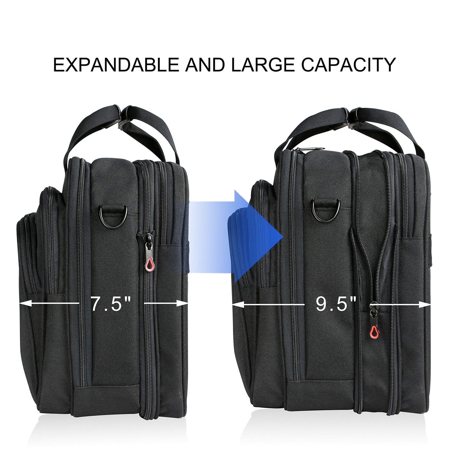 KROSER 18-inch handbag, laptop bag up to 17.3 inches, waterproof, expandable, document bag with shoulder strap, for travel/business/school/men/women, laptop bag.