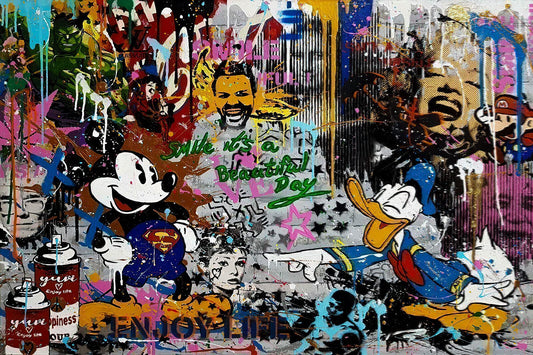 Magic Canvas Art Mickey Mouse Donald Duck Pop Art canvas picture 1-piece High-quality art print wall art - B8351, Material: canvas, Size: 120x80 cm