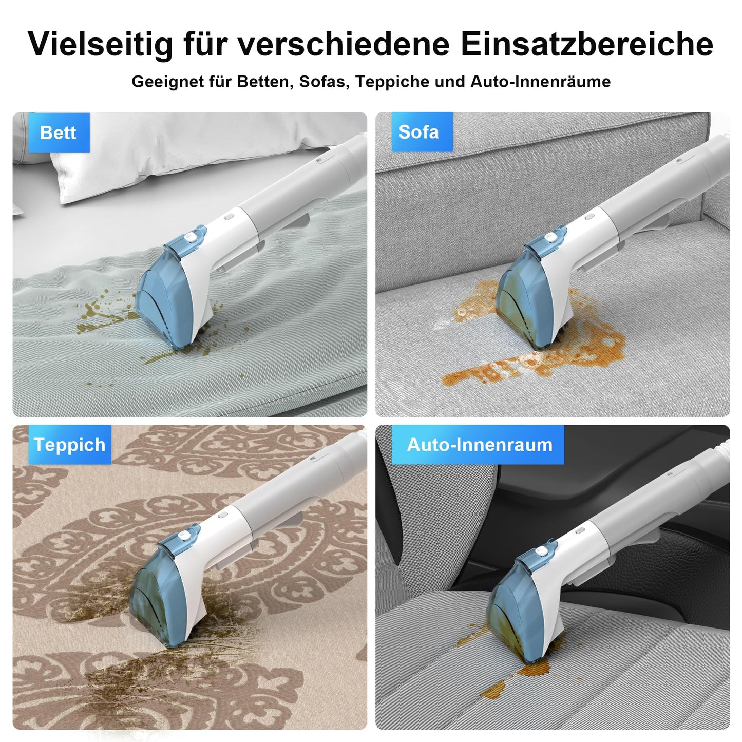 Rivenara upholstery cleaner device wet vacuum cleaner - 450W upholstery cleaner carpet cleaner scrubber upholstery furniture carpet cleaner auto sofa cleaner wet dry vacuum cleaner cleaning device couch