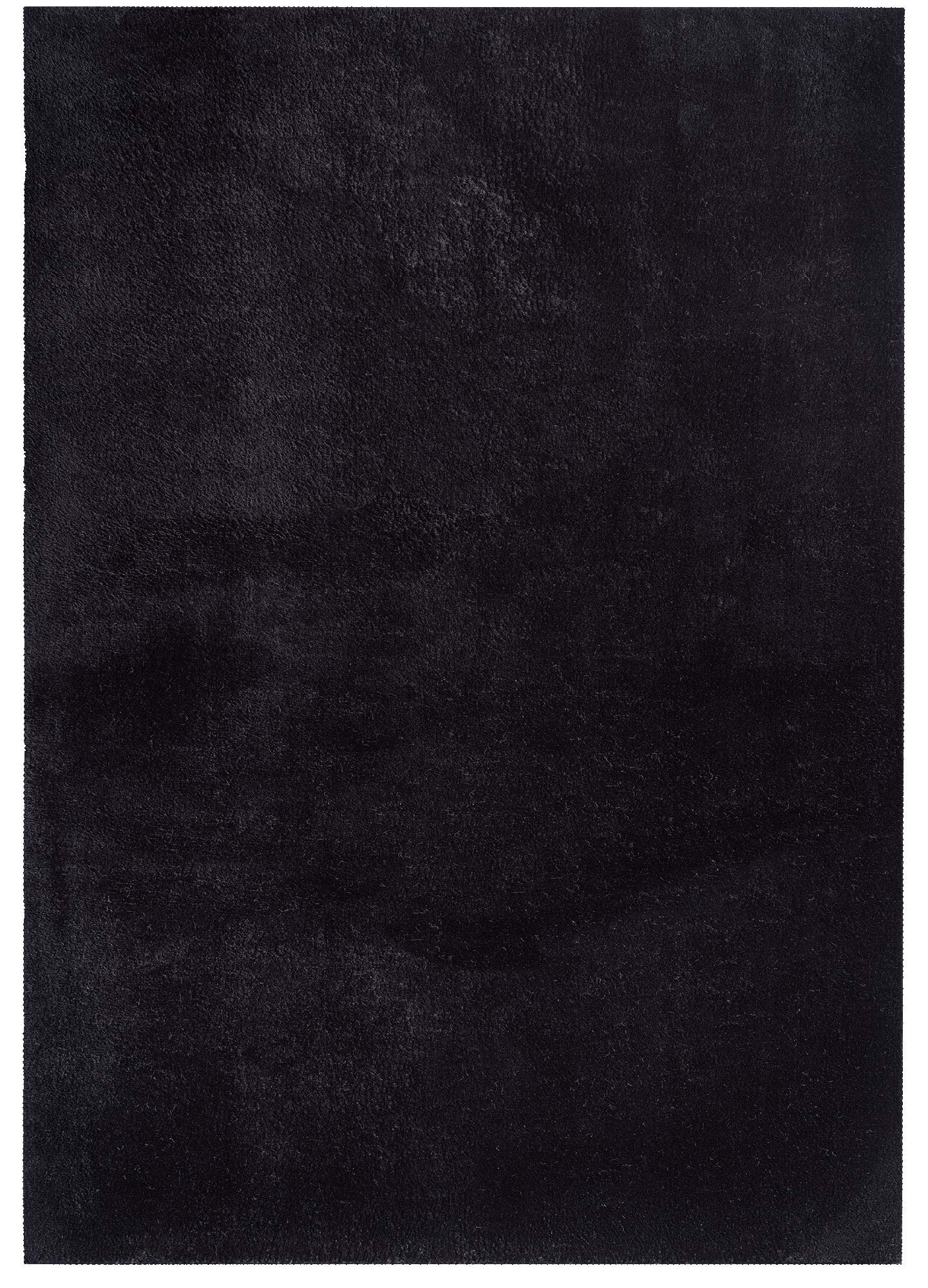 Mia's Carpets Taos cozy short pile carpet, non-slip bottom, washable up to 30 degrees, super soft, fur look, Black, 140 x 200 cm