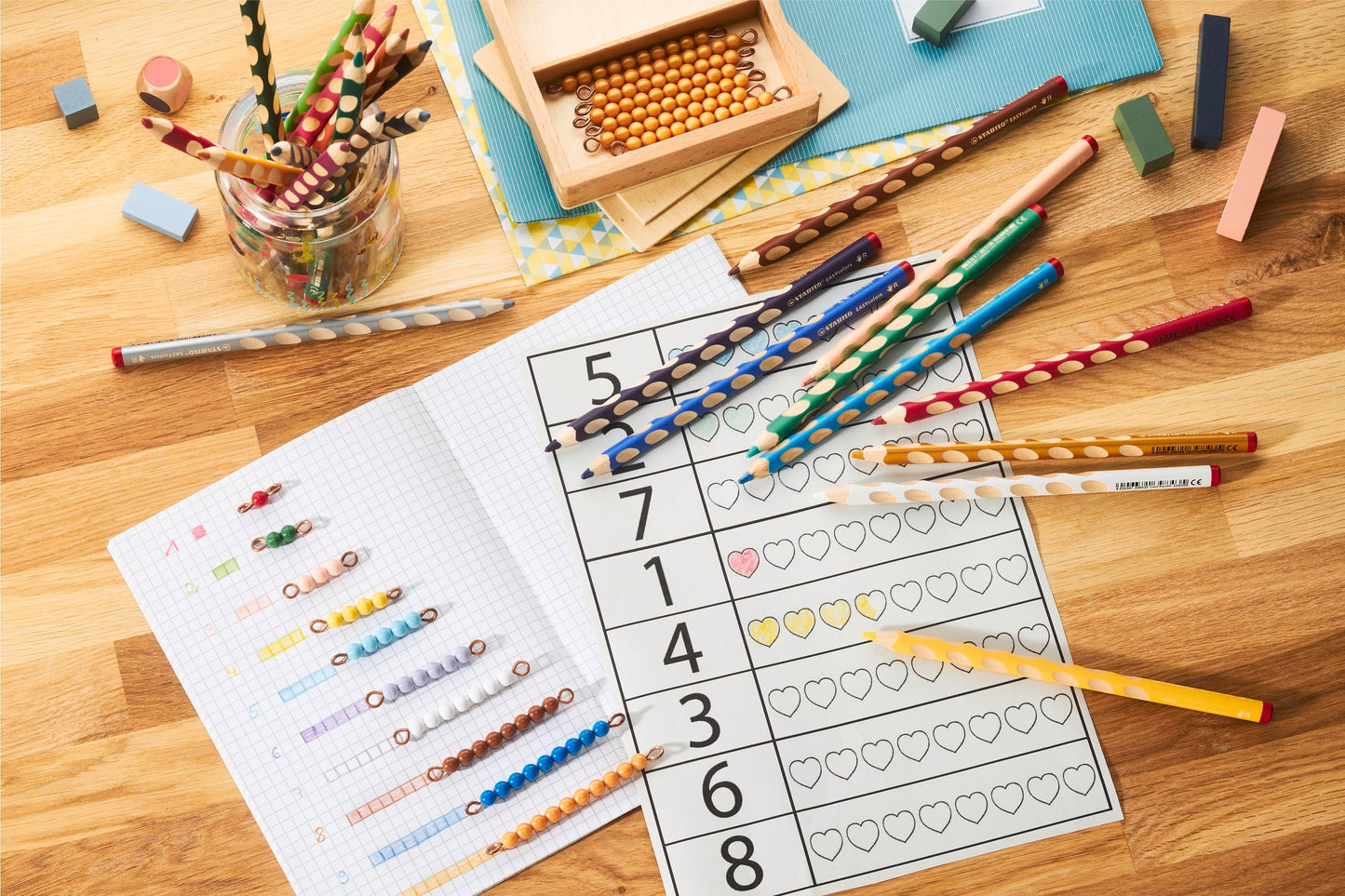 STABILO - Ergonomic colored pencil for right-handers - EASYcolors - 24 pack - with 24 different colors.