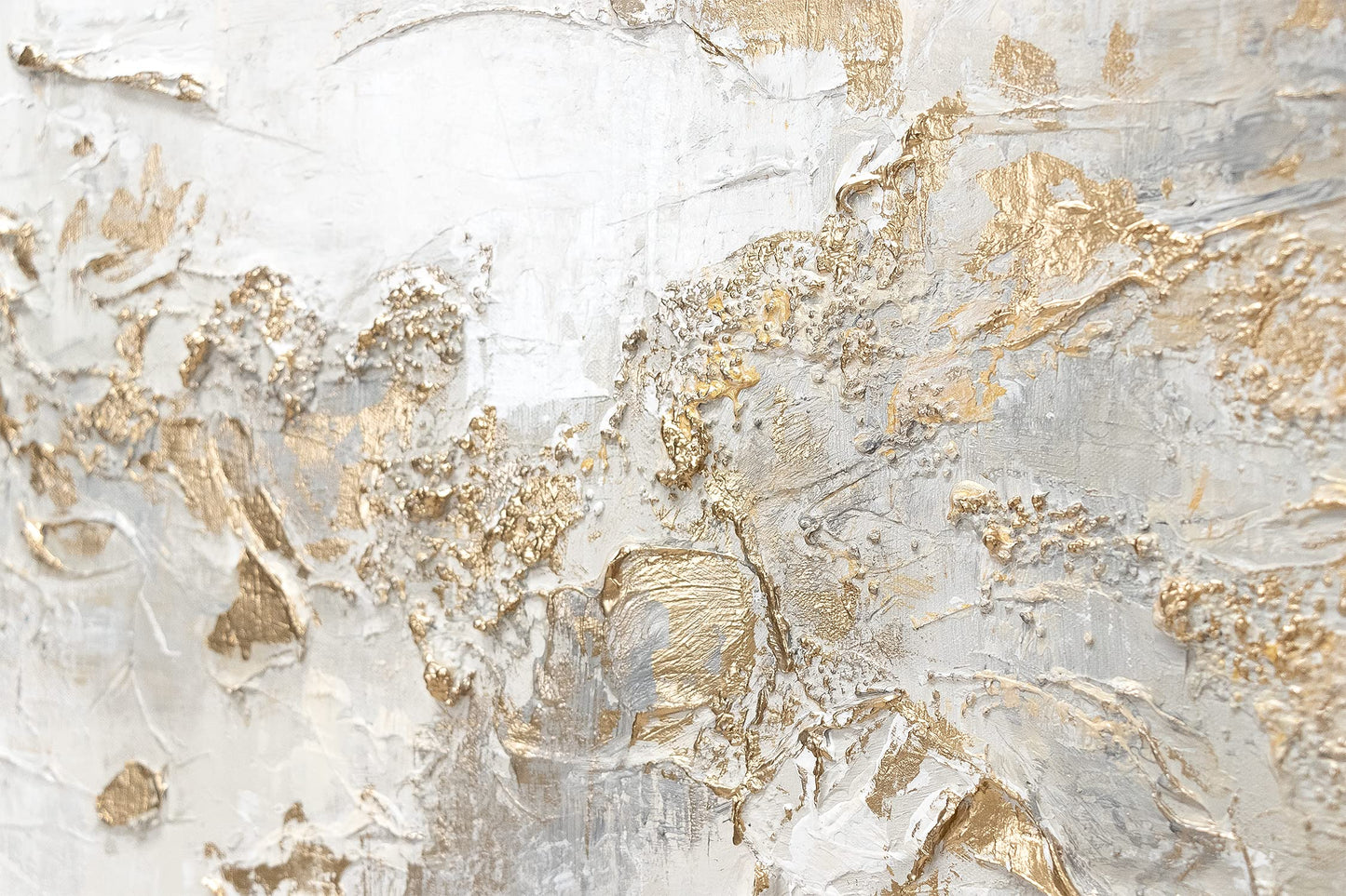 YS-Art Luxury Abstract Acrylic Painting on Canvas History Hand-painted Wall Art Living Room Modern Home Decor Office Gold Grey Beige Real Art with Frame 120x60 cm