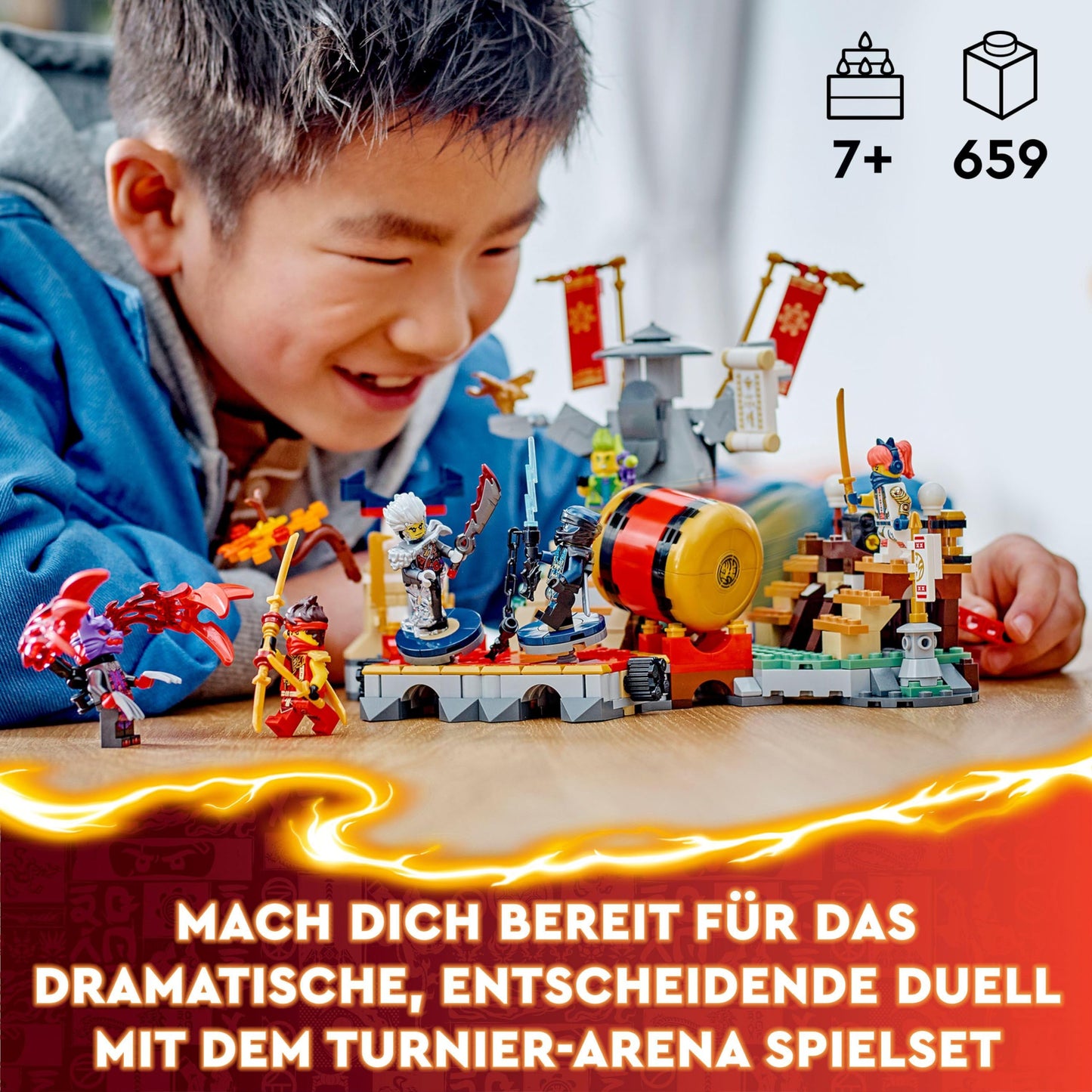 LEGO NINJAGO Tournament Arena Adventure Toy for Kids, Ninja set with 6 minifigures, collectible building set, birthday gift for boys and girls 7+ years old 71818