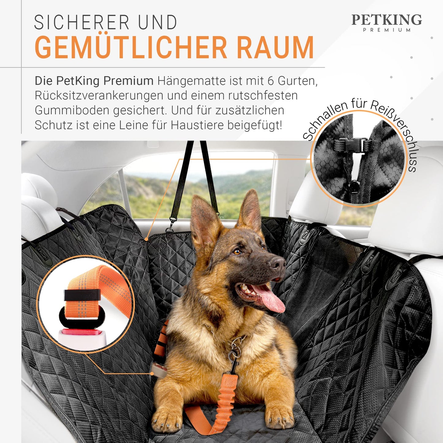 PetKing Premium Dog Car Seat Cover Waterproof Backseat Dog Blanket Rear Bench Car Seat Protector Car Backseat Cover Car Seat Protector Car Protection Cover Rear Seat