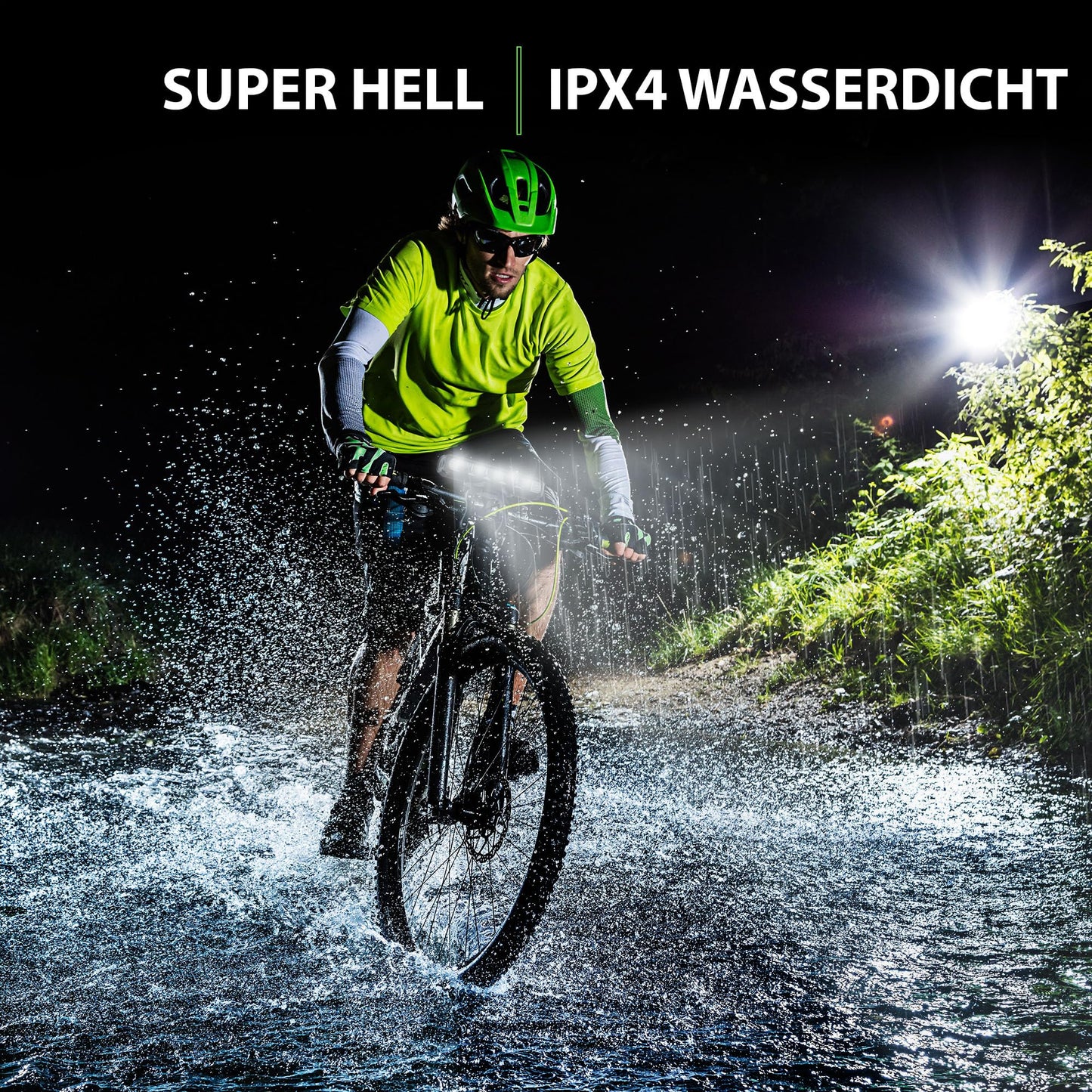 UPPEL front bike light with USB C charging port 2600 Lumens 5 LEDs 4 light modes 8000mAh easy installation Best aluminum front bike light