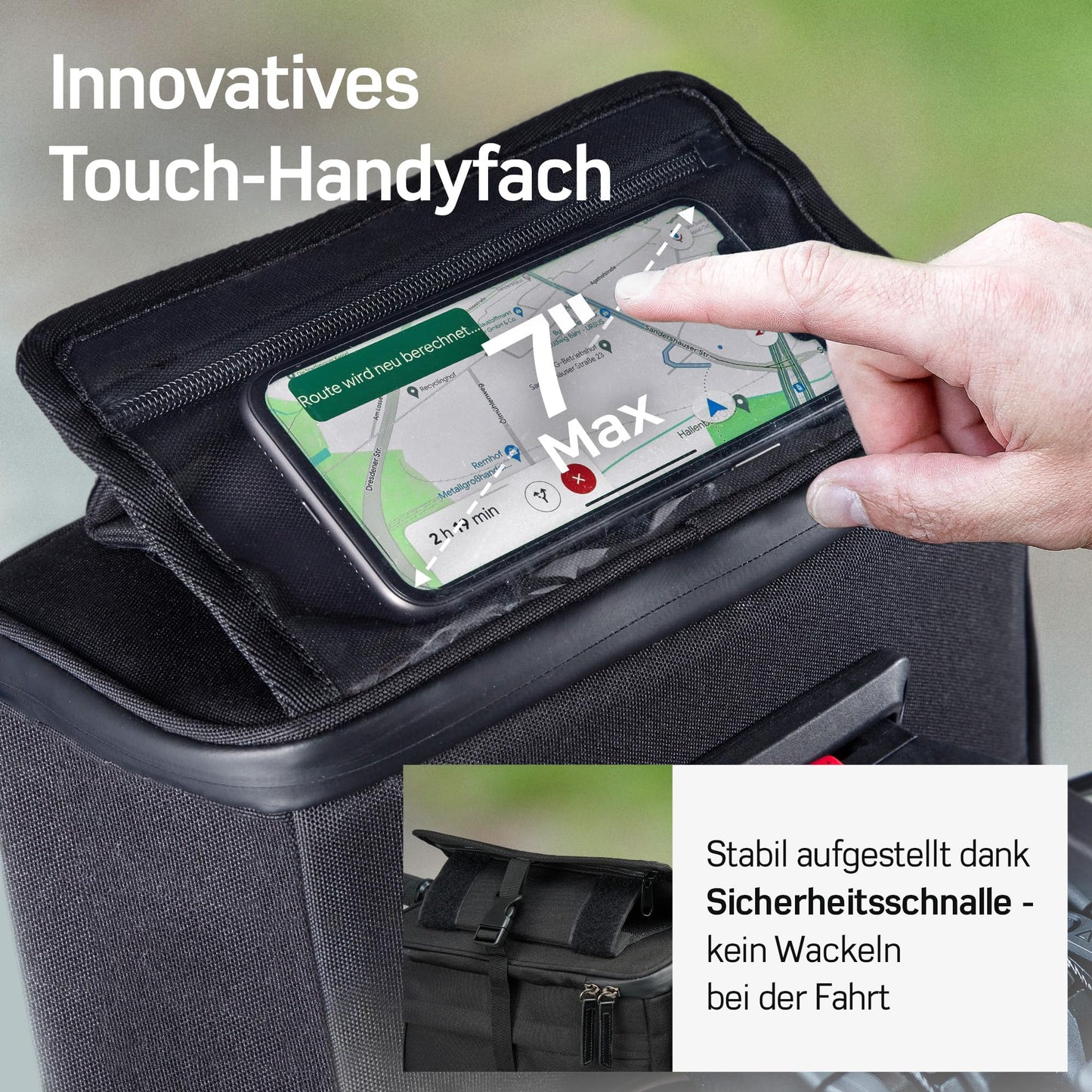Borrow KLICKfix handlebar bag smartphone - water-repellent and spacious bike handlebar bag 6 L - bike bag handlebar ebike - bike bag phone