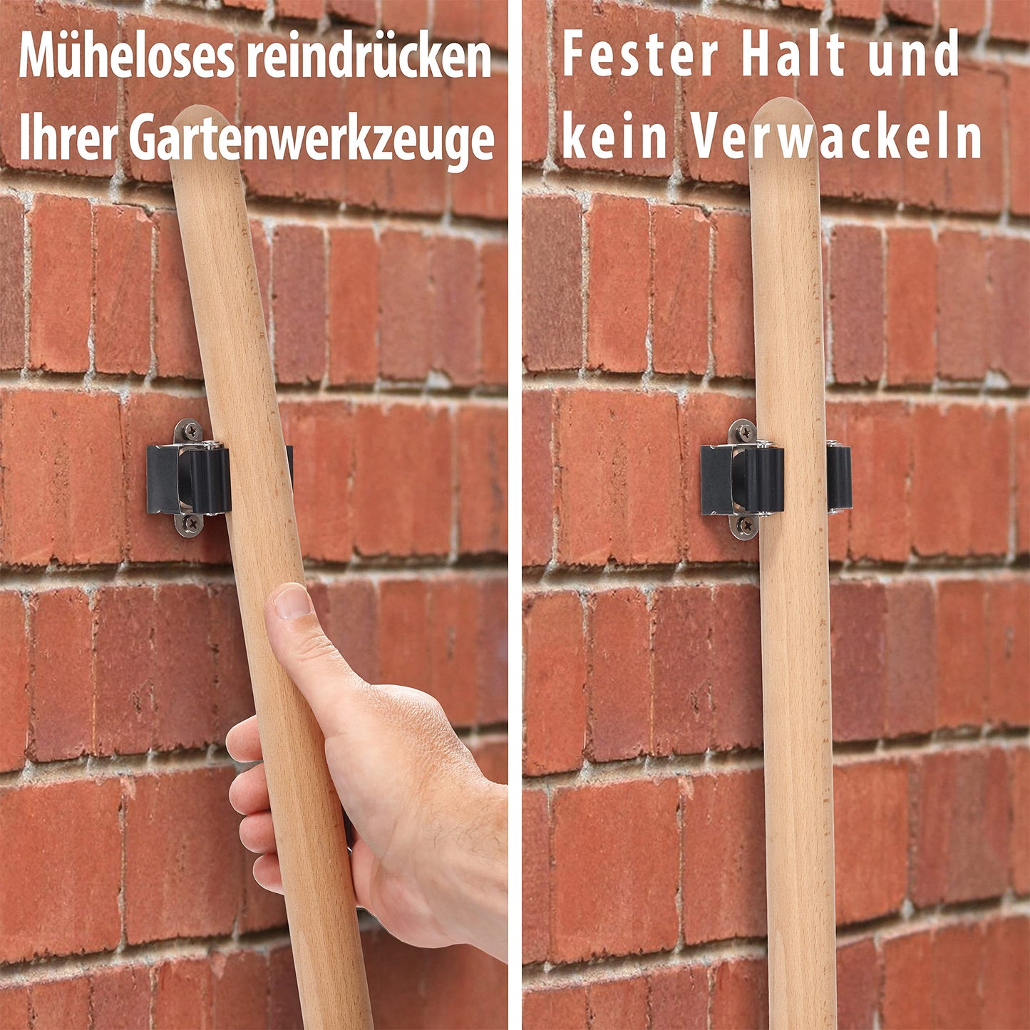 Maila® Device Holder (Set of 10) - Sturdy 304 Stainless Steel Rustproof - Broom Holder with Strong Clamping Force, Wall Mount for Brooms, as Tool Holder