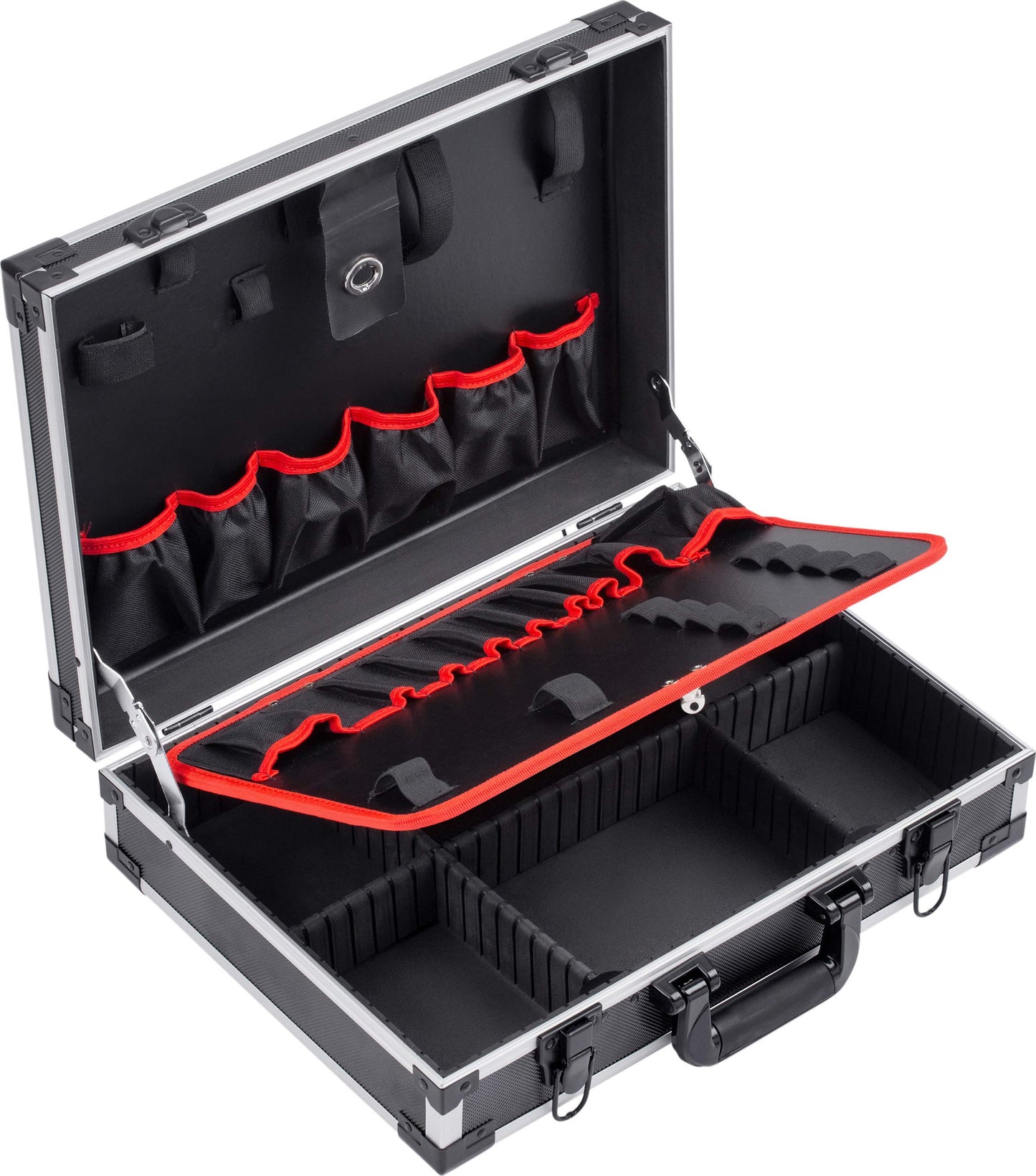 Master tool trolley 156 pieces - tool set with wheels & empty tool box - 460 x 320 x 140 mm - individual compartment layout