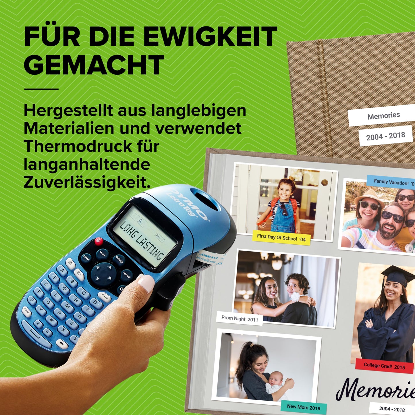 Dymo LetraTag LT-100H+ Label Maker Handheld with Holder | Portable label printer with ABC keyboard | Includes paper and clear plastic labels | Perfect for office & home.
