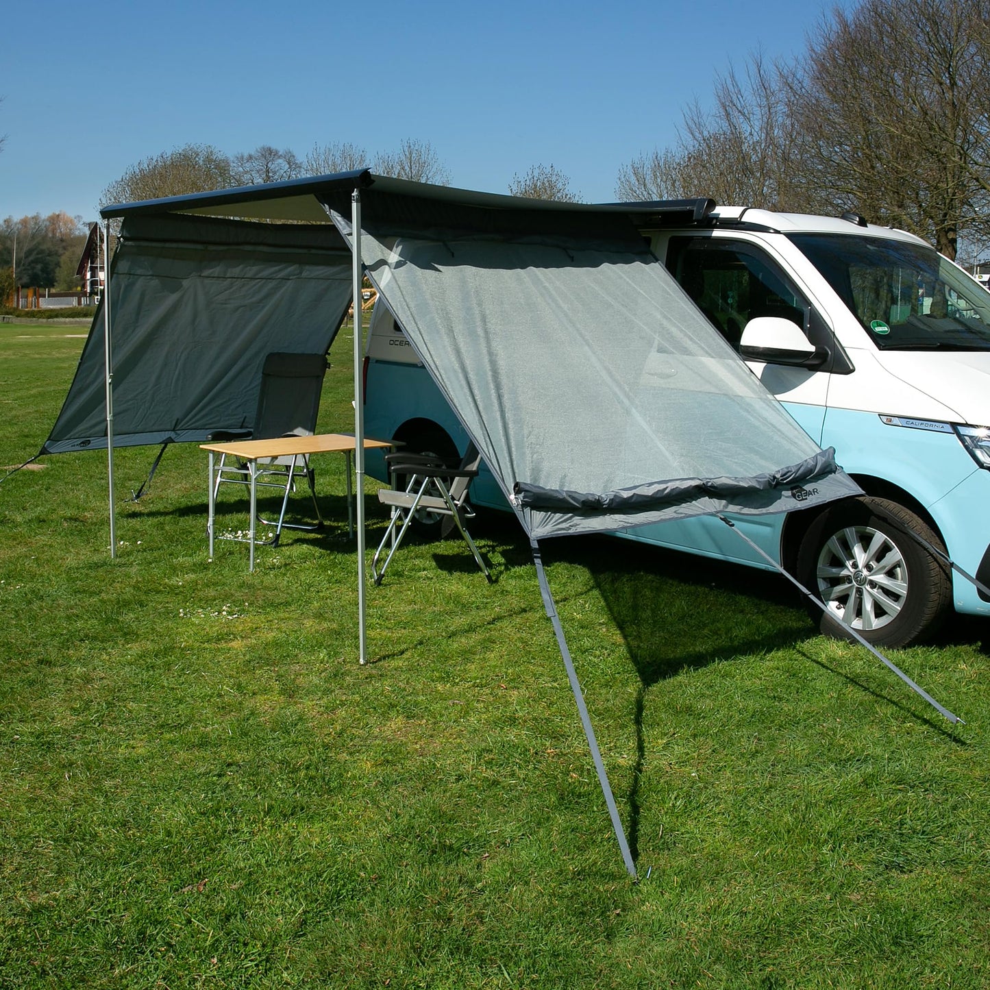 your GEAR Camping Bus Sun + Rain Blocker Side Walls - 2 x side wall for awning with 2m extension