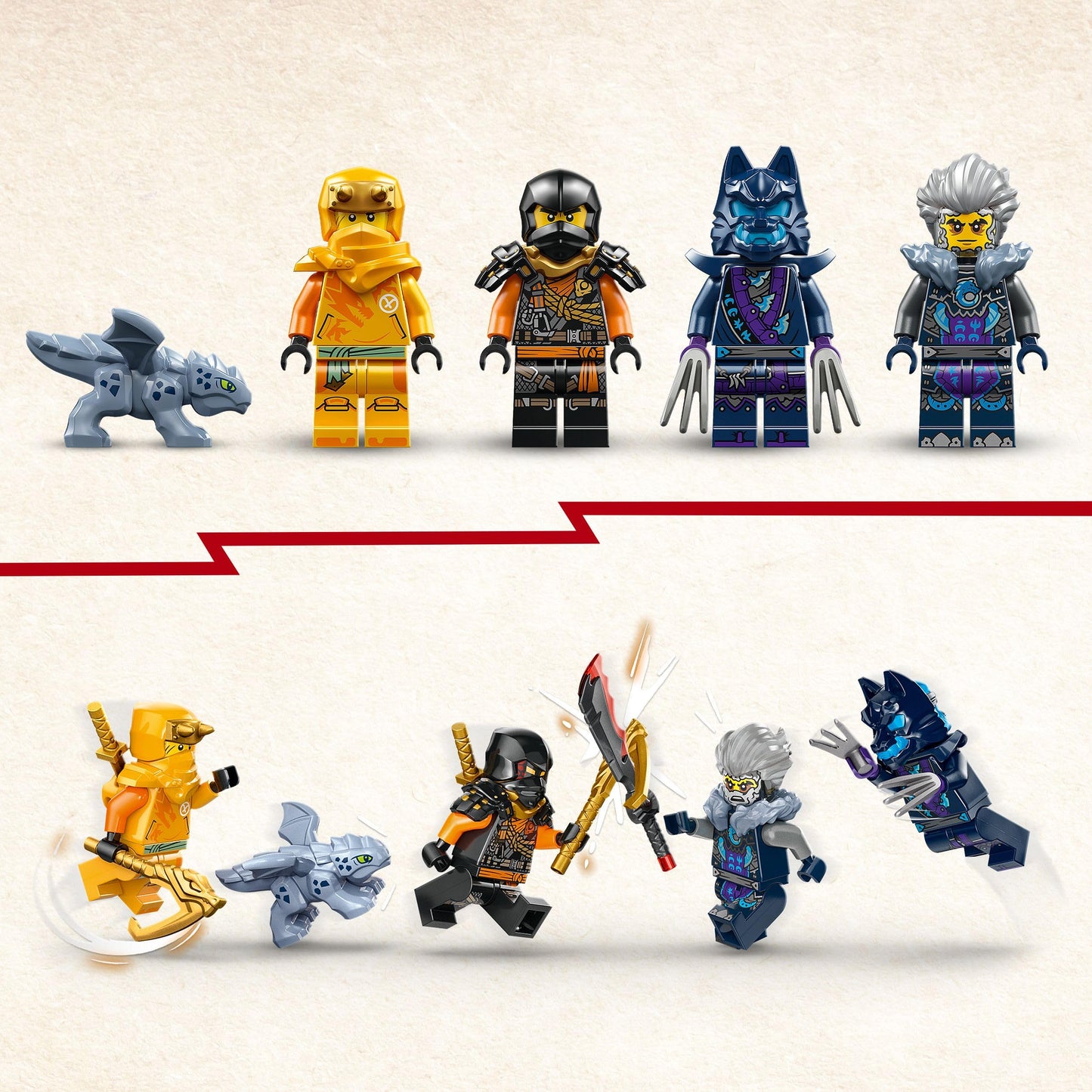 LEGO NINJAGO Arin's Ninja Terrain Buggy, ninja toy with car, dragon, and 4 mini-figures, adventure set with buggy model for kids, birthday gift for boys and girls aged 7+ 71811