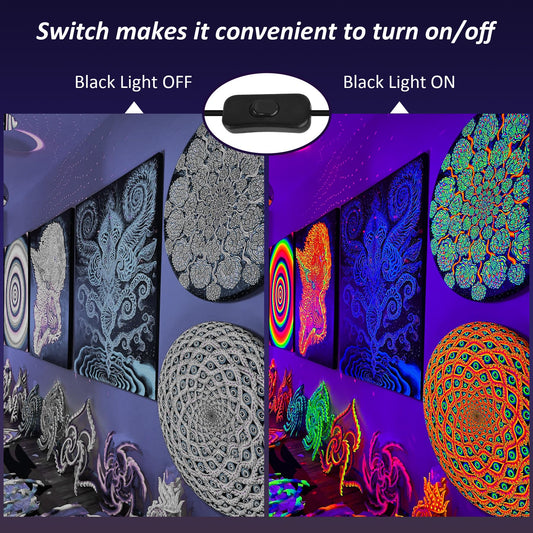 30W LED black light spotlight, NATPOW UV black light floodlight with plug IP66 waterproof black light lamp fluorescence blacklight party light for Halloween aquarium bar neon colors disco (2 pcs)