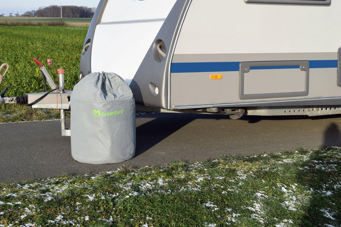 GreenYard® cover for caravans or motorhomes camping cover | Protection against dust and moisture | water repellent and breathable | durable (XXL 730 x 250 x 220 cm)