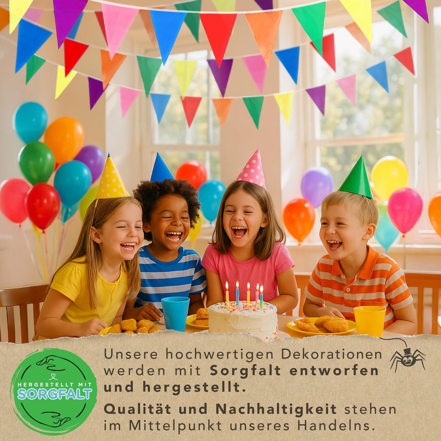 Premium Reusable Outdoor Weatherproof Bunting - Waterproof Fabric Garlands Outdoor Banner Party Decoration - Rainbow Bunting Birthday, Garden Party, Summer Party Decor (56m, 168 Large Flags)