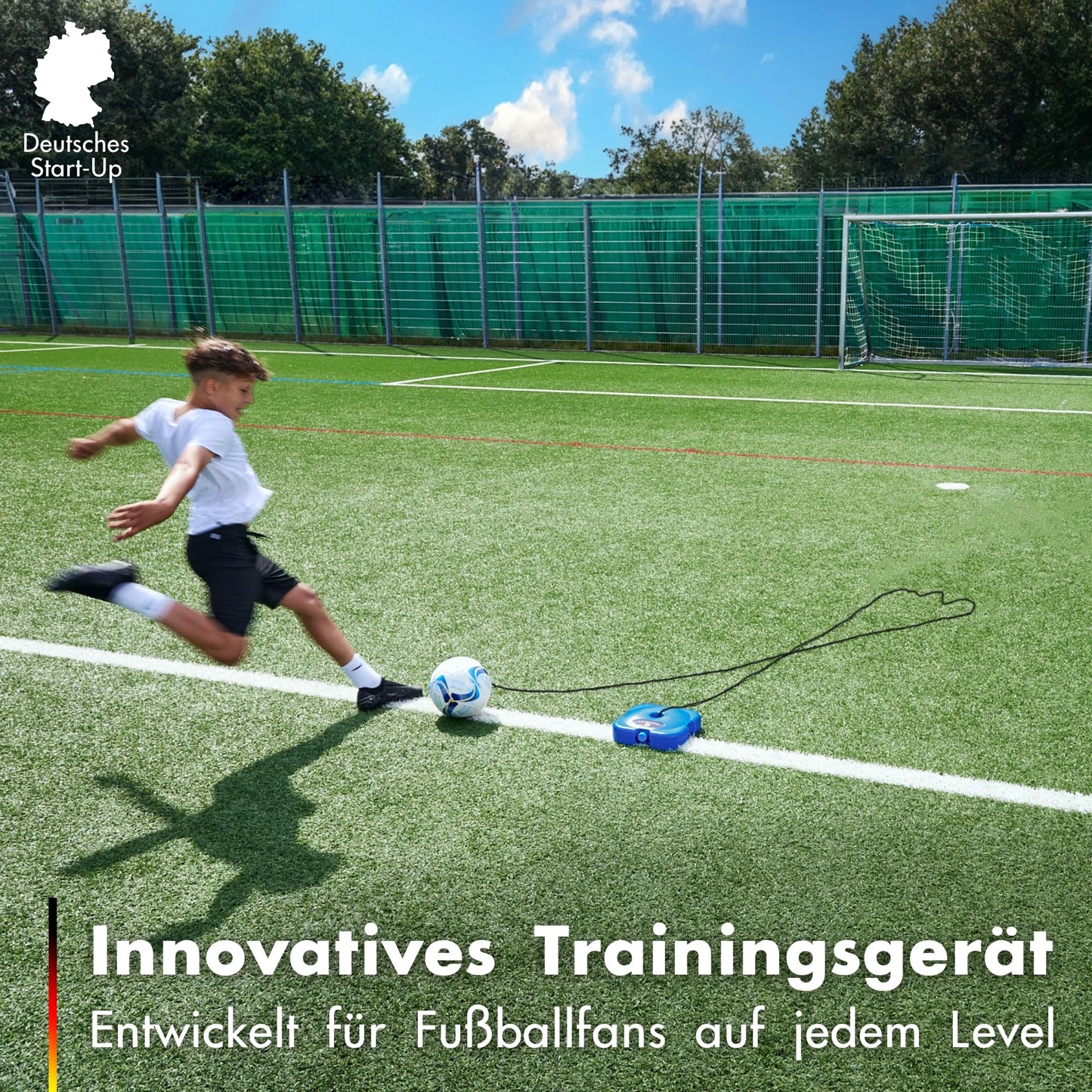 MOVEMATE® Soccer Training Set incl. Soccer Ball with String | Popular soccer gift for boys | Innovative outdoor training device for the garden, on the soccer field (For adults (420g ball)