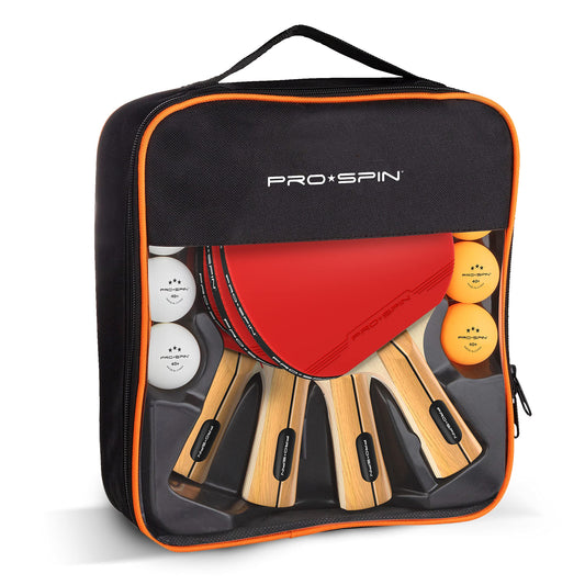 PRO SPIN Table Tennis Paddle - High Performance Ping Pong Set | Premium Table Tennis Rackets, 3-Star Table Tennis Balls, Compact Storage Bag | For Indoor & Outdoor