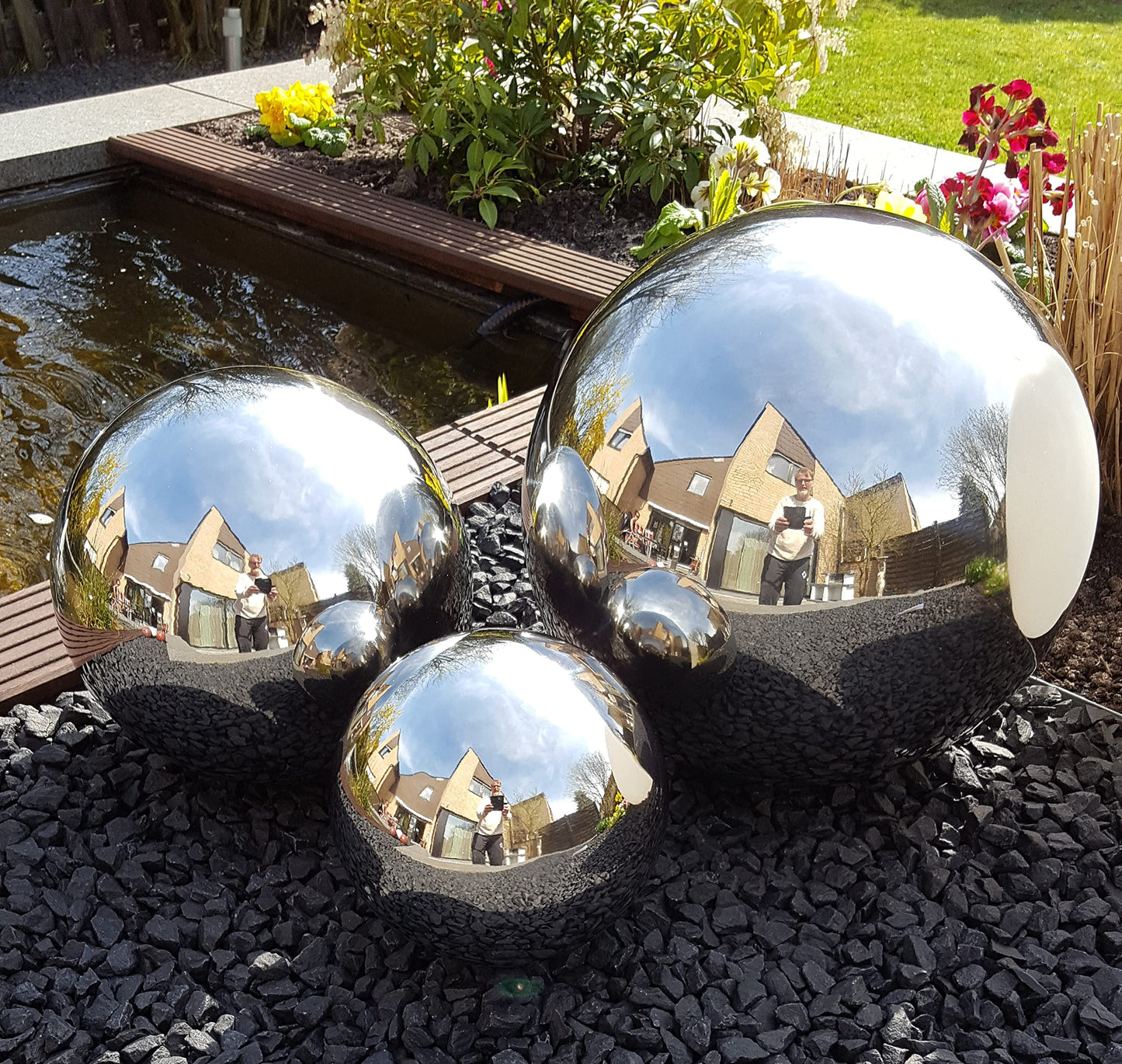 Jürgen Bocker Garden Ambience stainless steel decoration ball 35 cm polished stainless steel ball