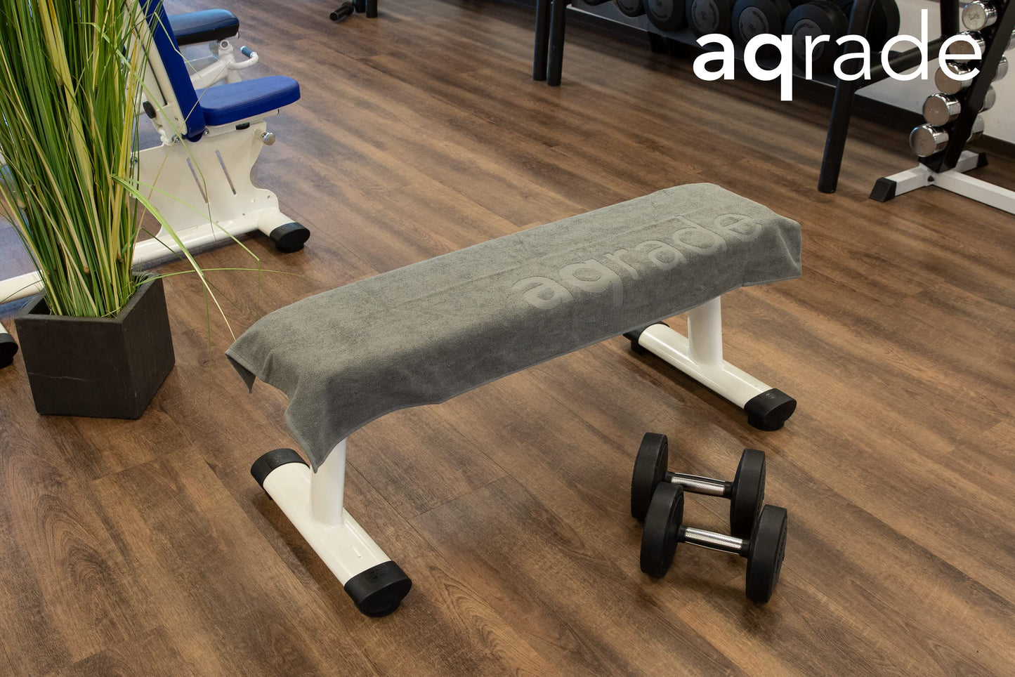 aqrade sports towel fitness towel with fastening 120x50cm gym made of 100% cotton anthracite XL