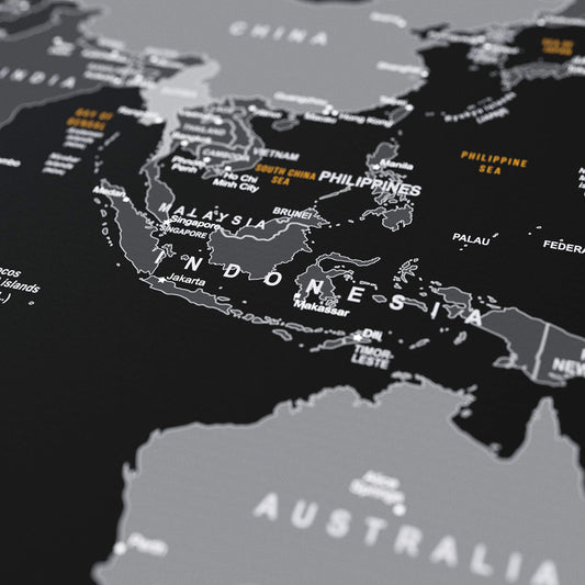 TITANWOLF - XXL Mousepad Gaming Titanwolf 900x400 mm - Mousepad XXL Gaming Large - Desk Pad Large Size - enhances precision and speed - Design World Map Black