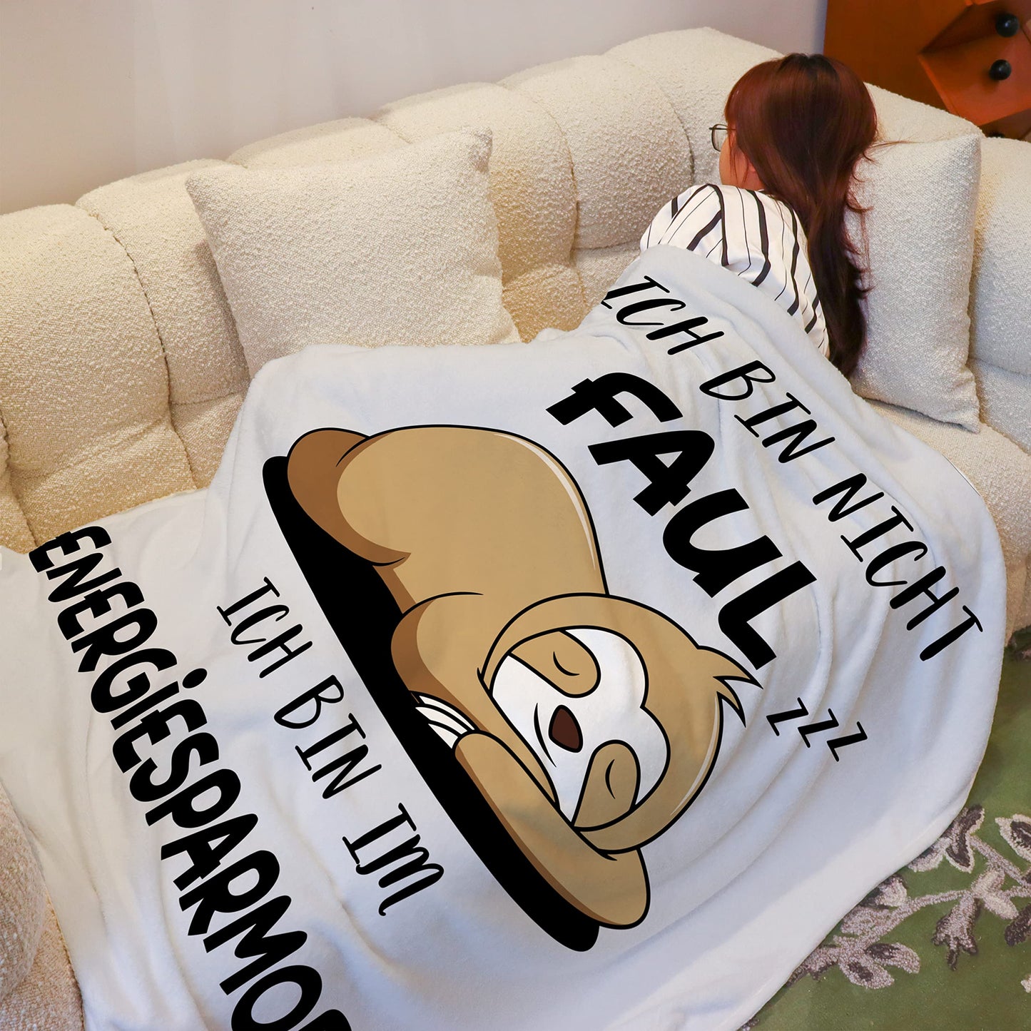 Shopwhile Sloth Gift Funny gifts for women and men Sloth blanket 130x150 cm Christmas Birthday Hilarious gifts for girlfriend Flannel Sloth cuddly blanket