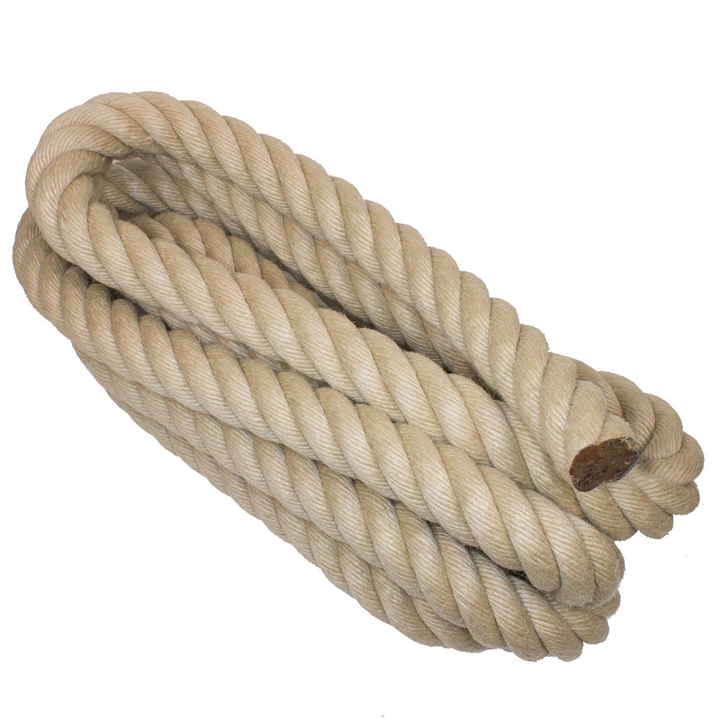 30mm handrail rope set - includes 2 end caps, 6 nickel-plated rope supports, and 6m of natural "Nature Touch" handrail rope
