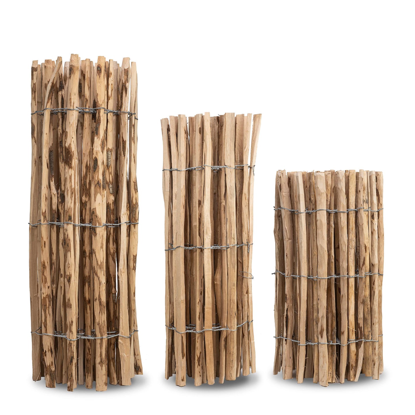 MC. Collector picket fence in 26 sizes - hazelnut wood fence - wooden garden fence heights 50 cm - 150 cm length 5/10 meters - chestnut fence for garden (height: 150 cm X length: 300 cm, slat spacing: 7-8 cm)