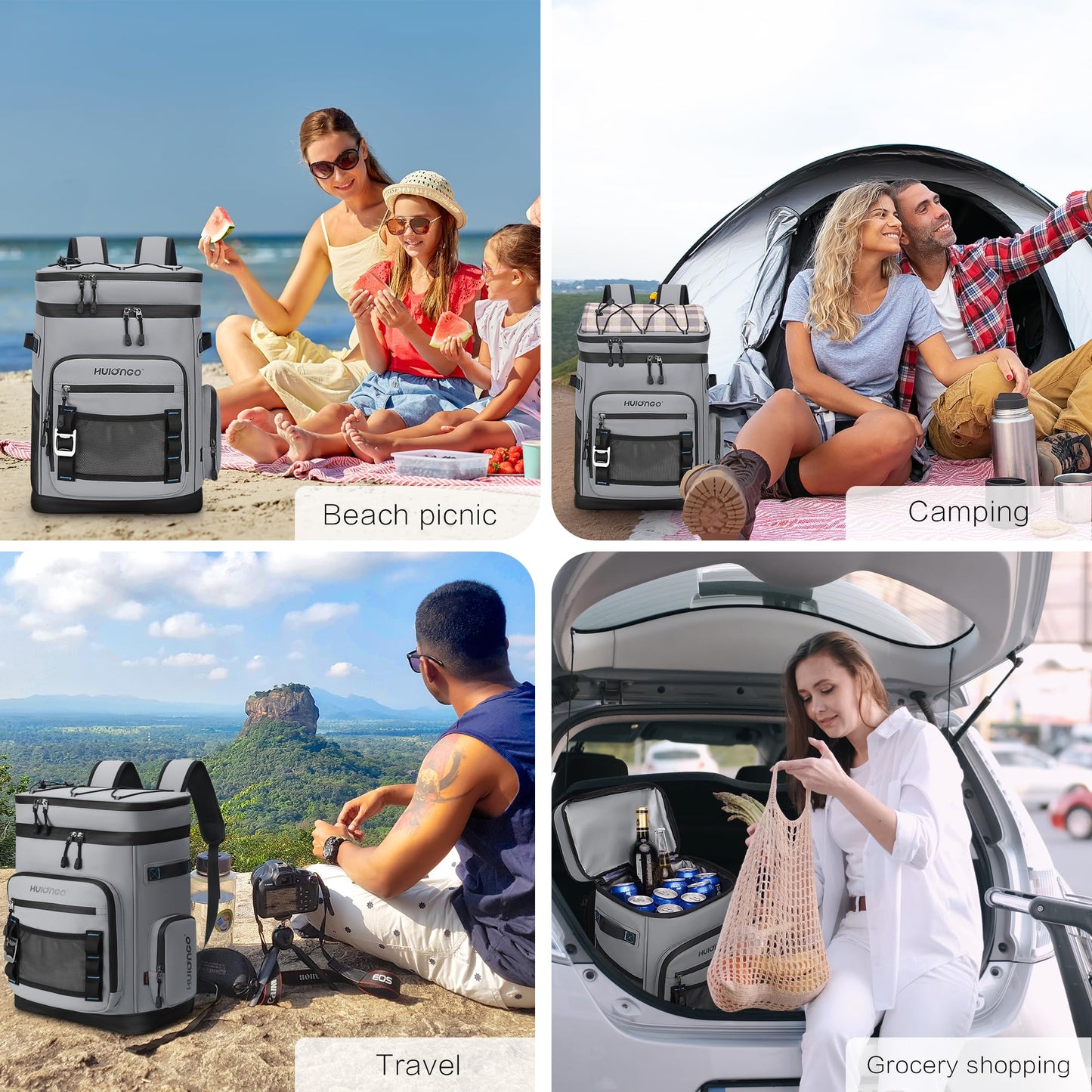 Hulongo Large Waterproof Insulated Cooler Backpack Leak-proof Foldable Cooler Backpack.
