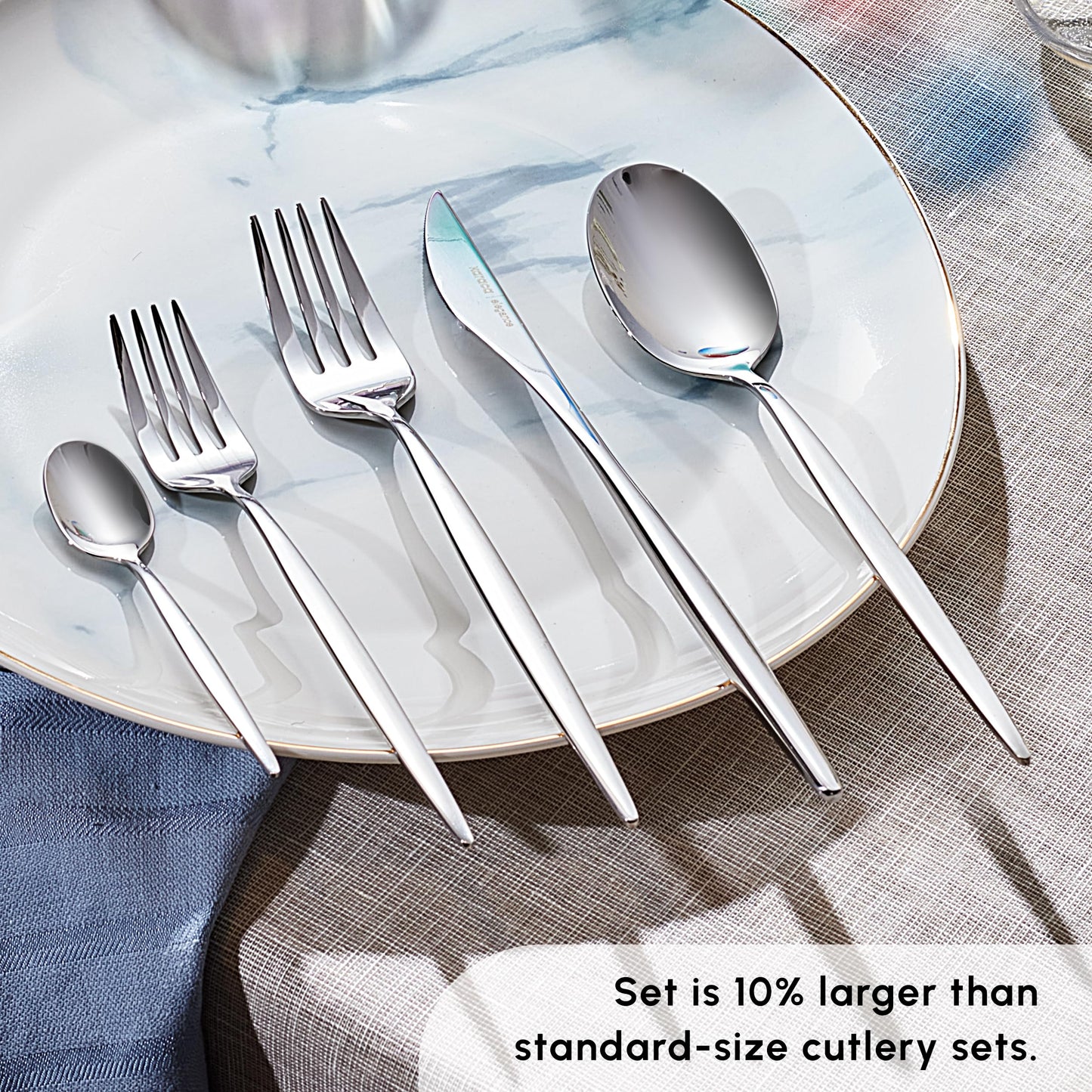 Karaca Lisbon Cutlery Set With Box Set 60 Pieces, For 12 People, 18/10 Stainless Steel Cutlery Set, Dishwasher Safe, Perfect For Daily Use, Premium Quality