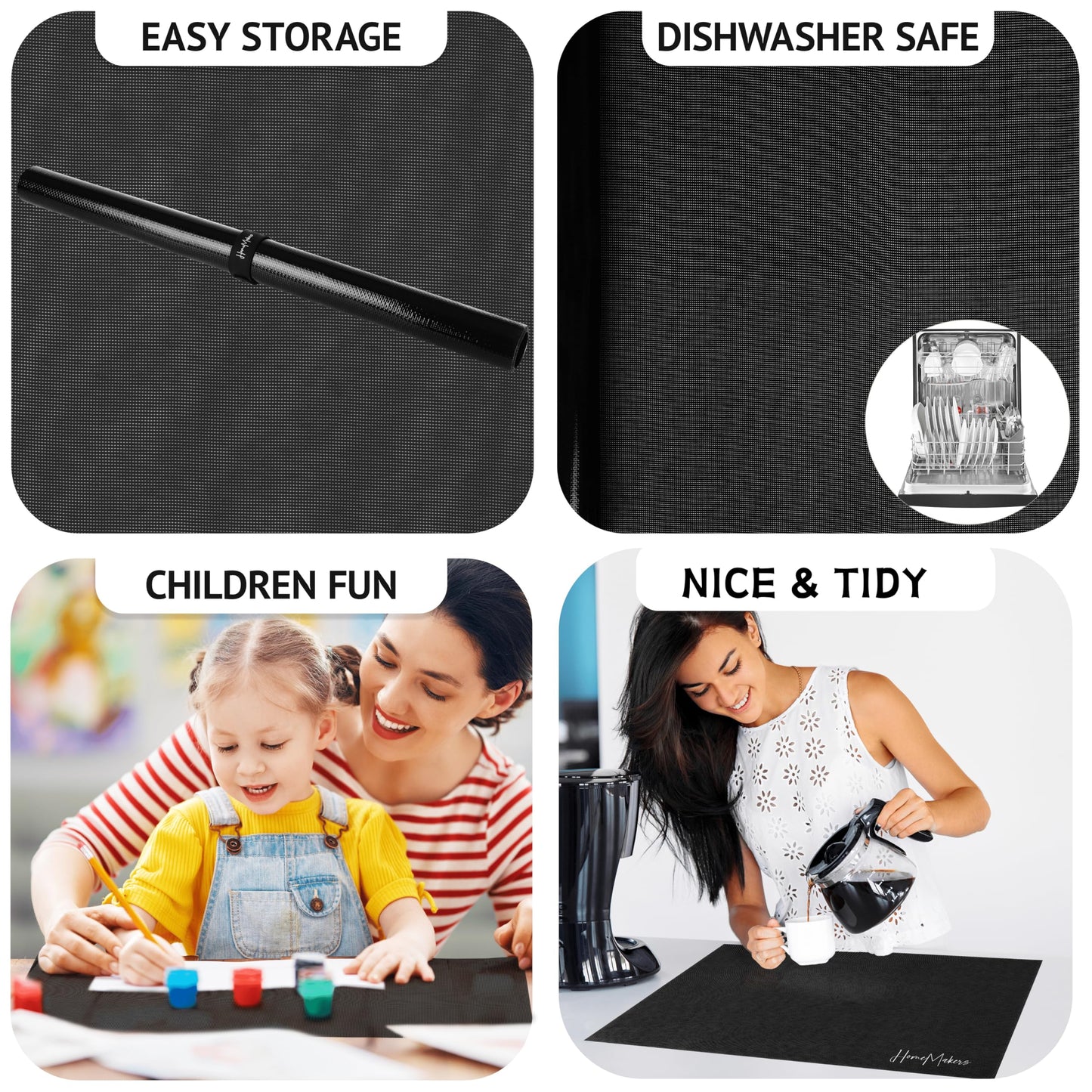 HomeMakers Translucent Induction Cooktop Protection Mat | Large 61x53 cm (Magnetic) kitchen mat protects cooktops from scratches | Heat resistant stove cover | Multifunctional silicone mat