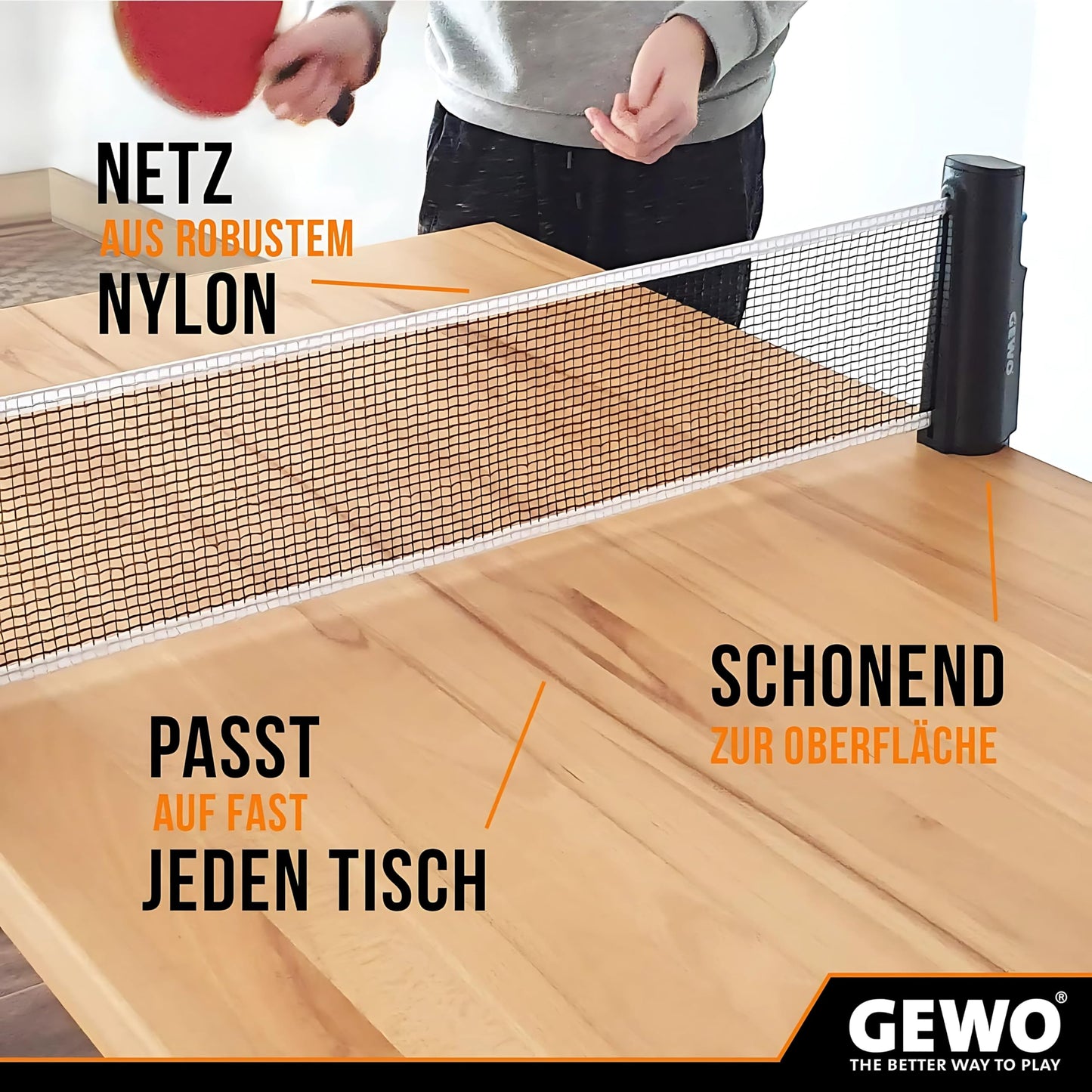 GEWO Sports-Mix Table Tennis Balls - Plastic Table Tennis Balls 40+ in Sport Design - 12 colorful, high-quality Ping Pong Balls - Various designs, 40+ mm diameter.