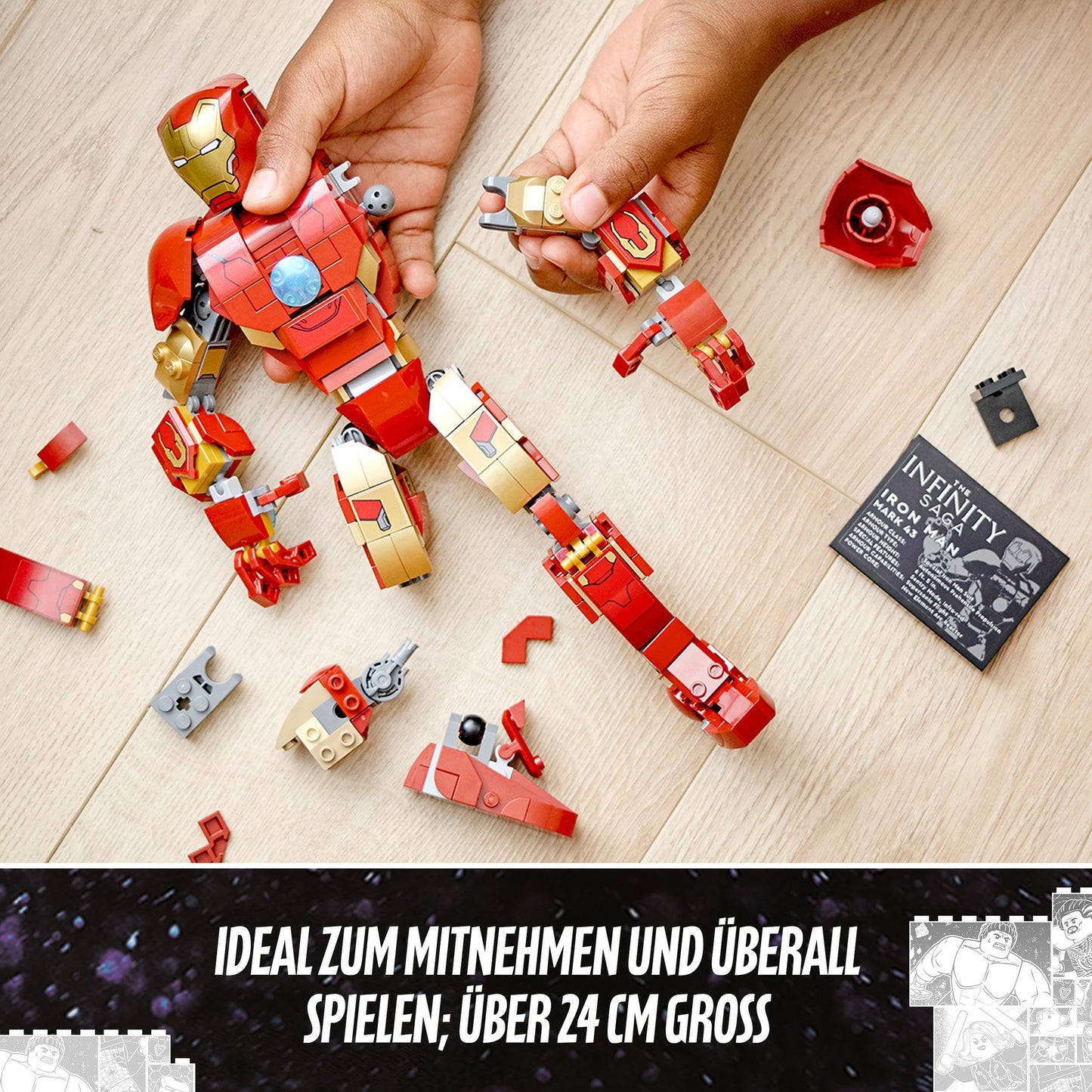 LEGO 76206 Marvel Iron Man Figure, toy and decoration model for collecting and building for kids aged 9 and up from Avengers: Age of Ultron, Infinity Saga