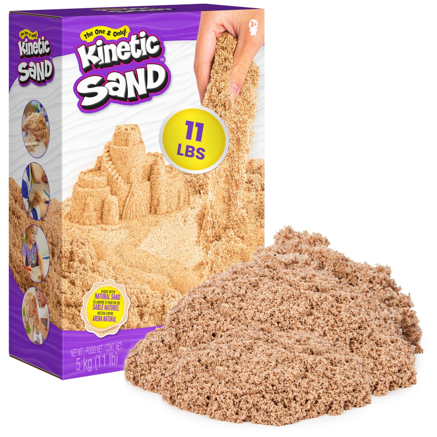 Kinetic Sand 5 kg - Original magical kinetic sand from Sweden, natural brown, popular in kindergartens, for relaxed, creative indoor sand play, for children from 3 years.