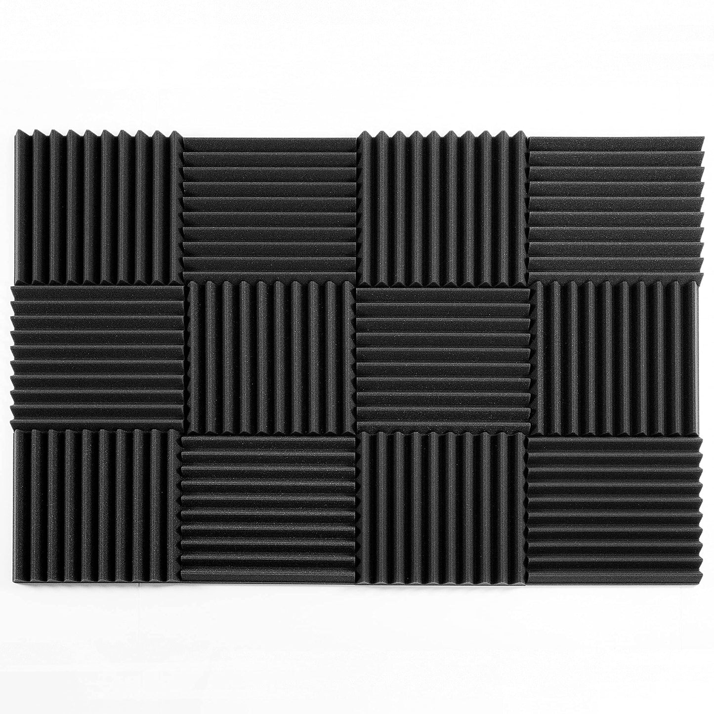 ACOUSPANEL Acoustic Foam 24 Acoustic Panels, 30x30x4cm, Flame Retardant, Soundproofing Wall Sound Absorber Anthracite Gray Uncompressed In Vacuum