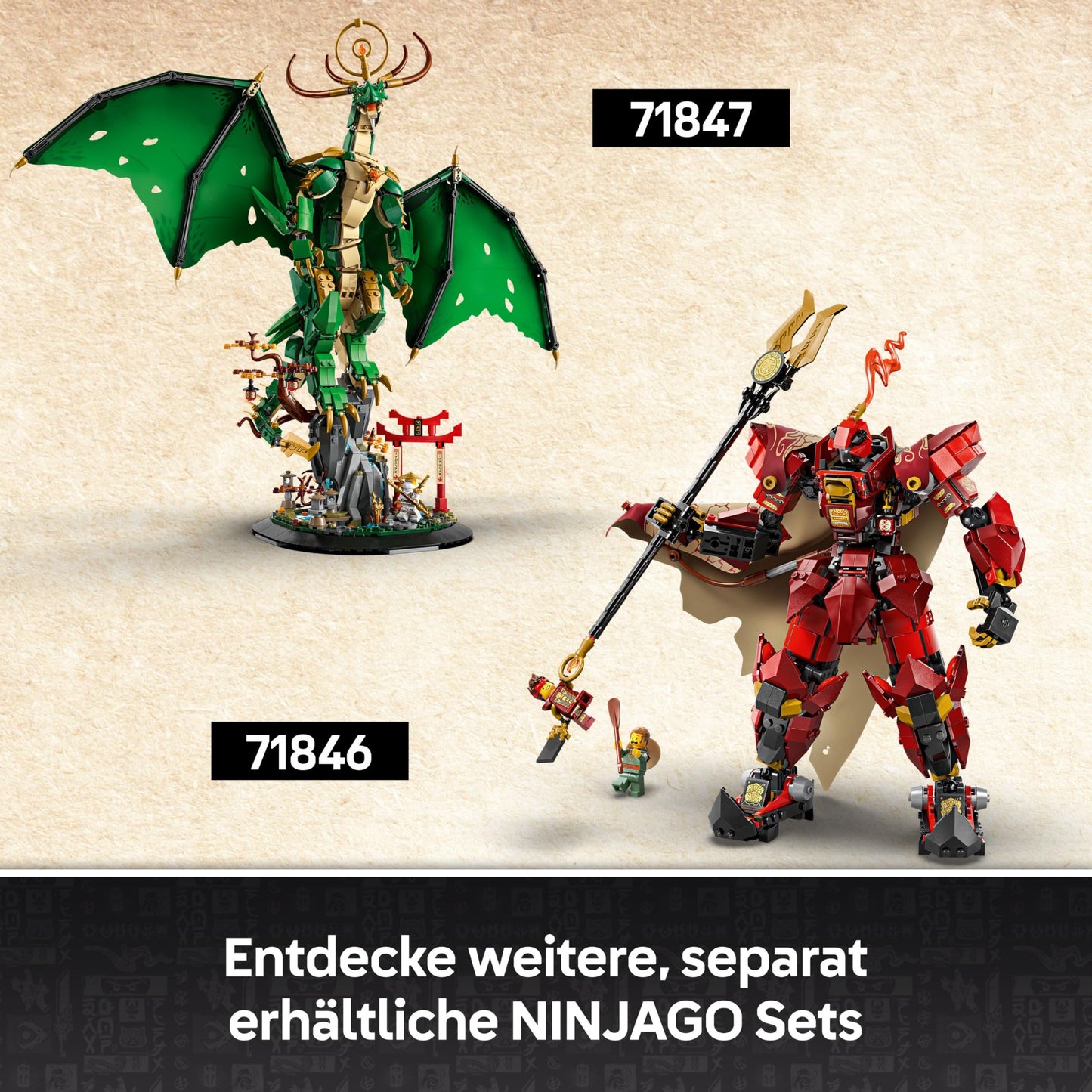 LEGO NINJAGO Guardian Dragon Building Set - Featuring Dragon Figure, Master Wu Minifigure & Stand - Building Toy for Boys age 14+ & Teens 71847