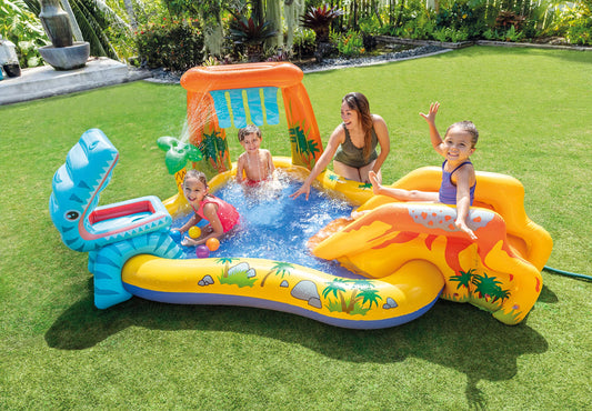 Intex 57444NP - Inflatable Play Center Dinosaur, Vinyl, Multicolor, 249x191x109 cm