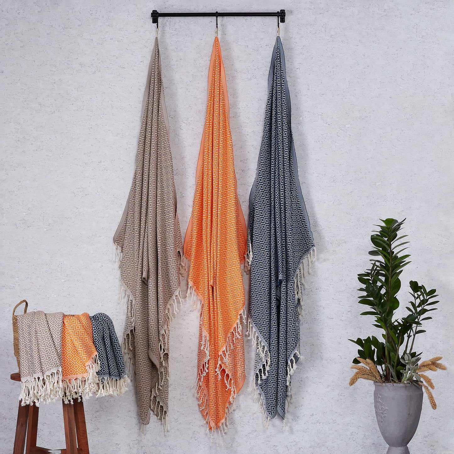 Twist Sauna Towel Beige Brown 2 Pack, Sauna Wrap for Women and Men, Beach Towel, Sauna Towel, Picnic Blanket, Hammam Towel 100% Cotton, Beach Towels, Oversized Beach Towel, Bath Towel 100x180.