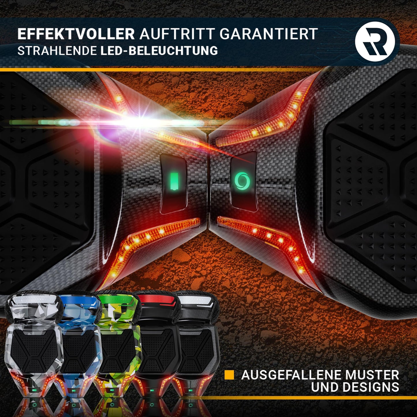 Robway X2 hoverboard | ๐๐๐ ๐๐๐๐๐๐๐๐ ยฎ hoverboards for kids, teens, & adults - APP control - ๐ฎ x ๐ฏ๐ฑ๐ฌ watt motors - self-balance - Bluetooth (X2 black matte, off-road)