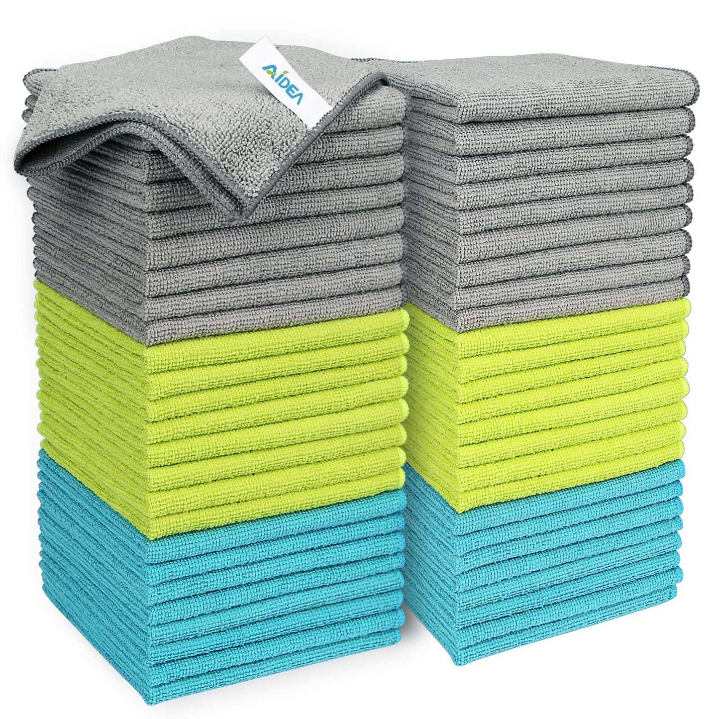 AIDEA Microfiber Cleaning Cloths 50 Pack, Microfiber Towels Dish Cloths Cleaning Rags Wiping Cloths Window Cloths, Soft Very Absorbent Lint Free Streak Free, For Home, Kitchen, Car, 30 x 30cm