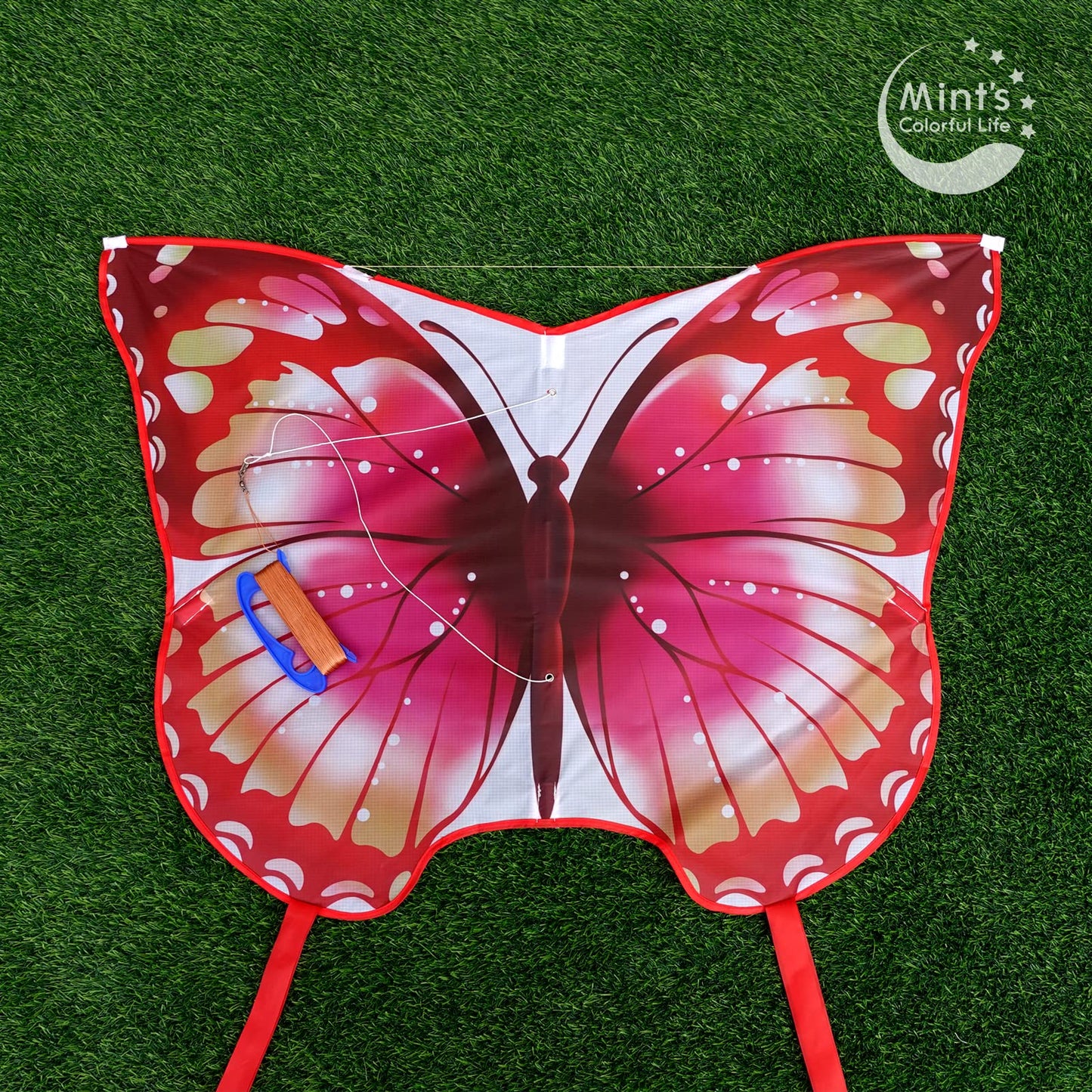 Mint's Colorful Life Butterfly Kite Dragon Kite for Kids and Adults (Pink)
