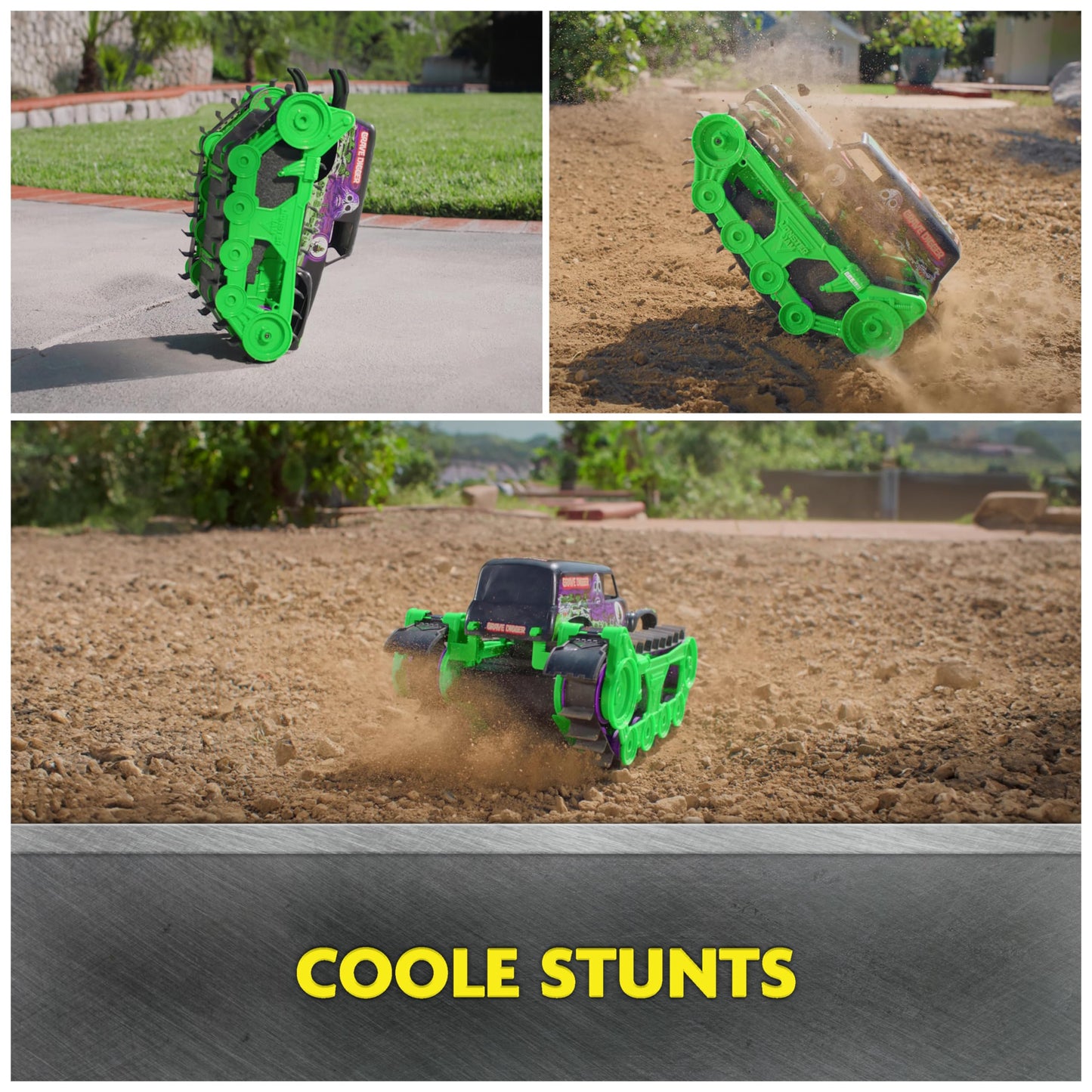 Monster Jam, Grave Digger Trax - RC Monster Truck tank vehicle scale 1:15, All-Terrain capable on land and in water - for boys and girls aged 4 and up